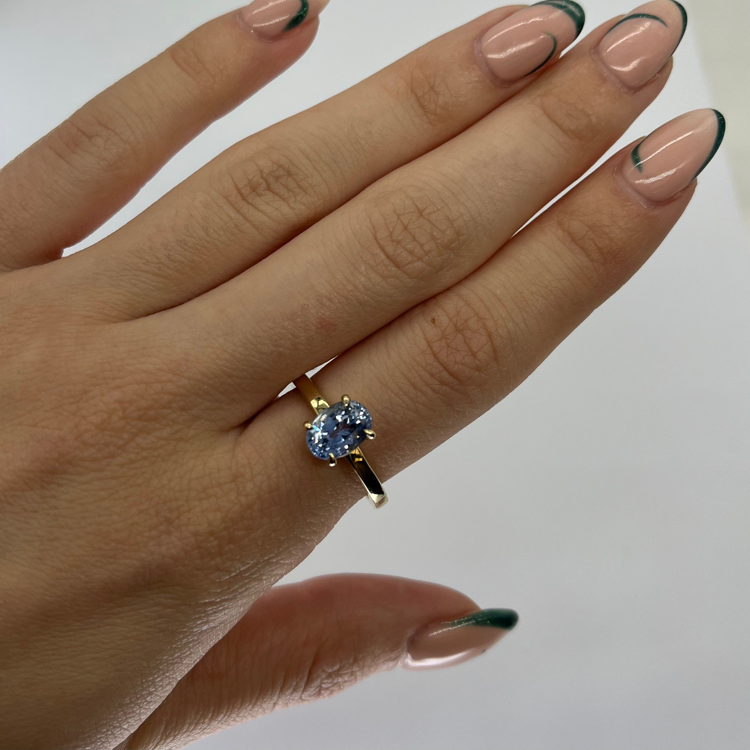 100 Ways Oval Ceylon Sapphire Ring | 2.12 Carat Genuine Sapphire Jewelry | Size 7 | Perfect for Engagement, Anniversary & Special Occasion Gifts