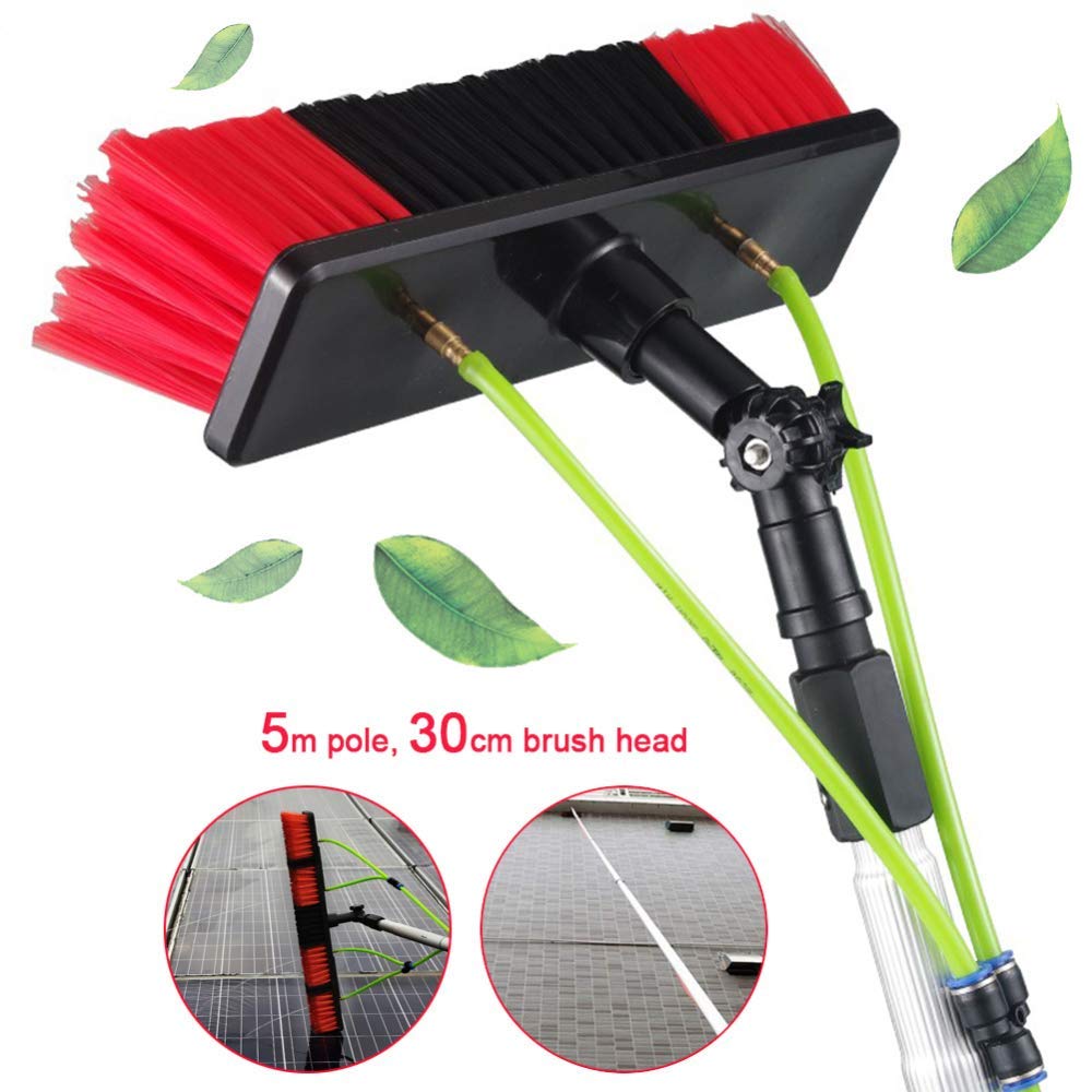 5M Solar Panel Cleaning Kit with Extension Pole - Window, Glass Wall & Truck Cleaning Equipment for Photovoltaic Maintenance (Ideal for Home, Commercial & RV Use)