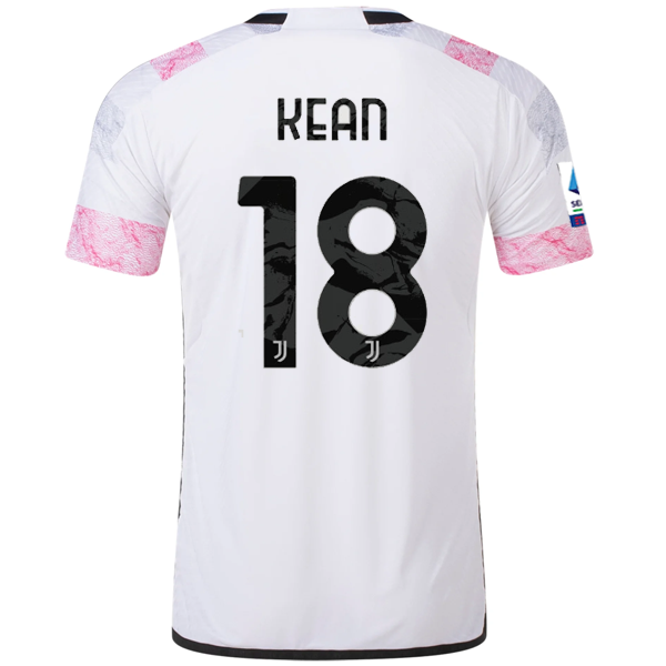 Adidas Juventus Authentic Kean Away Jersey 23/24 - Official White Soccer Jersey with Serie A Patch | Perfect for Match Days, Fan Gifts & Sports Collections