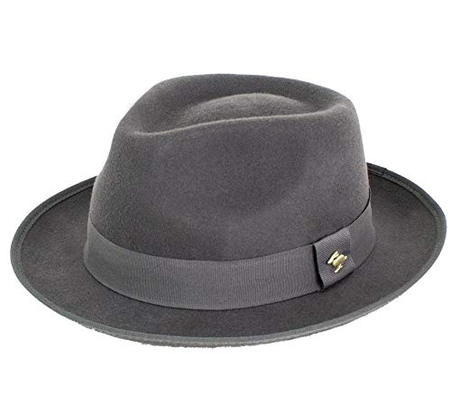 Peter Grimm Silver Felt Fedora Hat for Men - Elegant Formal & Casual Wear