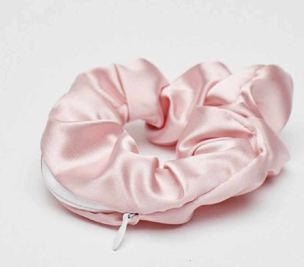 6-Piece Satin Silk Scrunchies with Zipper for Women - Soft Hair Ties, Ponytail Holders & Hair Accessories (Perfect for Workouts, Office & Everyday Styling)