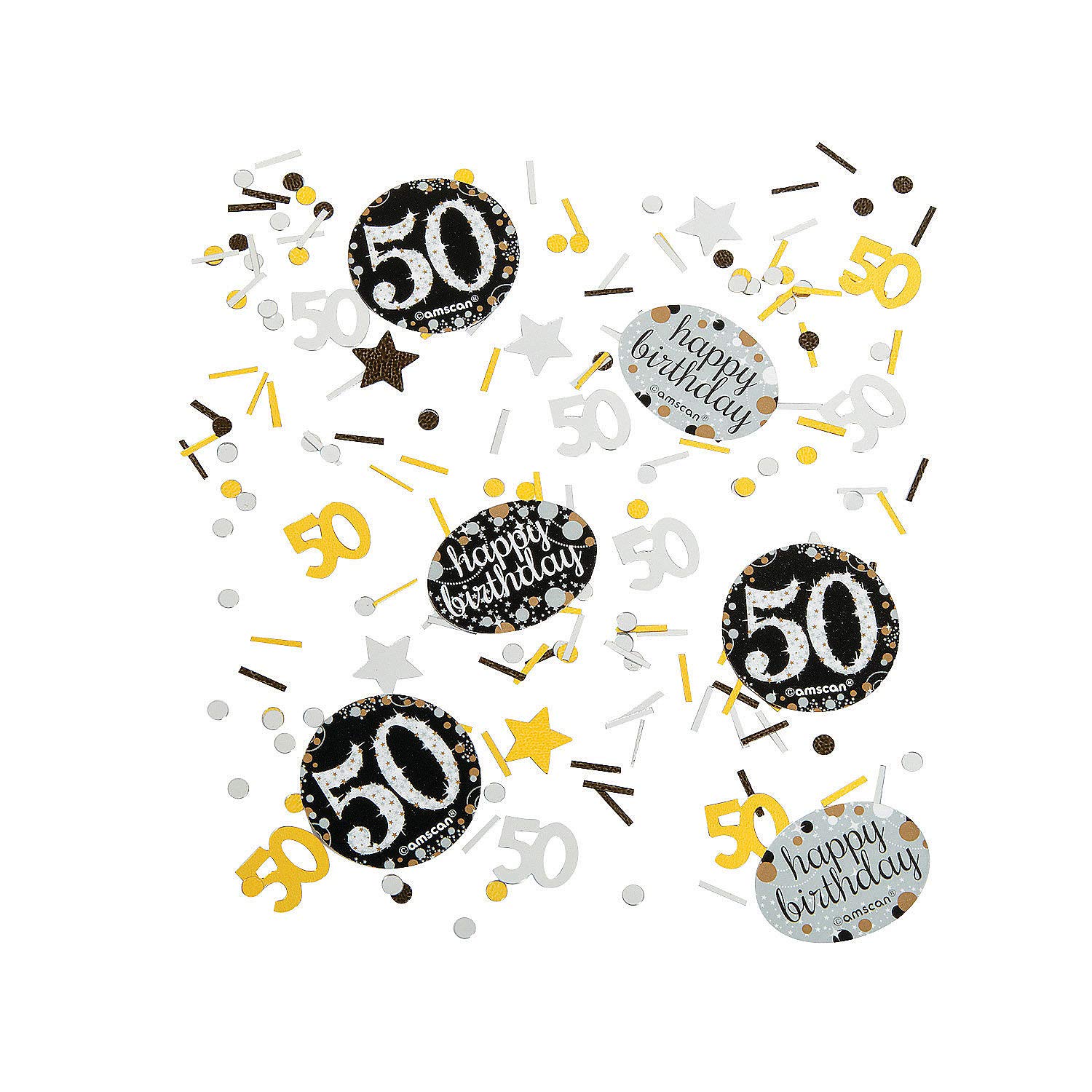 50th Birthday Confetti - Gold & Silver Sparkling Celebration Party Decorations for Anniversaries, Milestones & Special Events