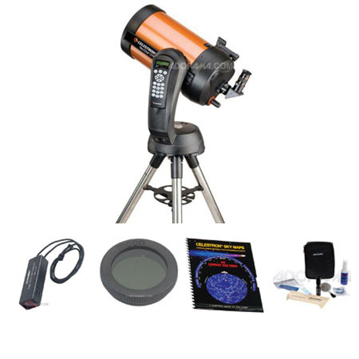 Celestron NexStar 8 SE Schmidt-Cassegrain Computerized Telescope with Night Vision Flashlight, Sky Maps Book, 1.25