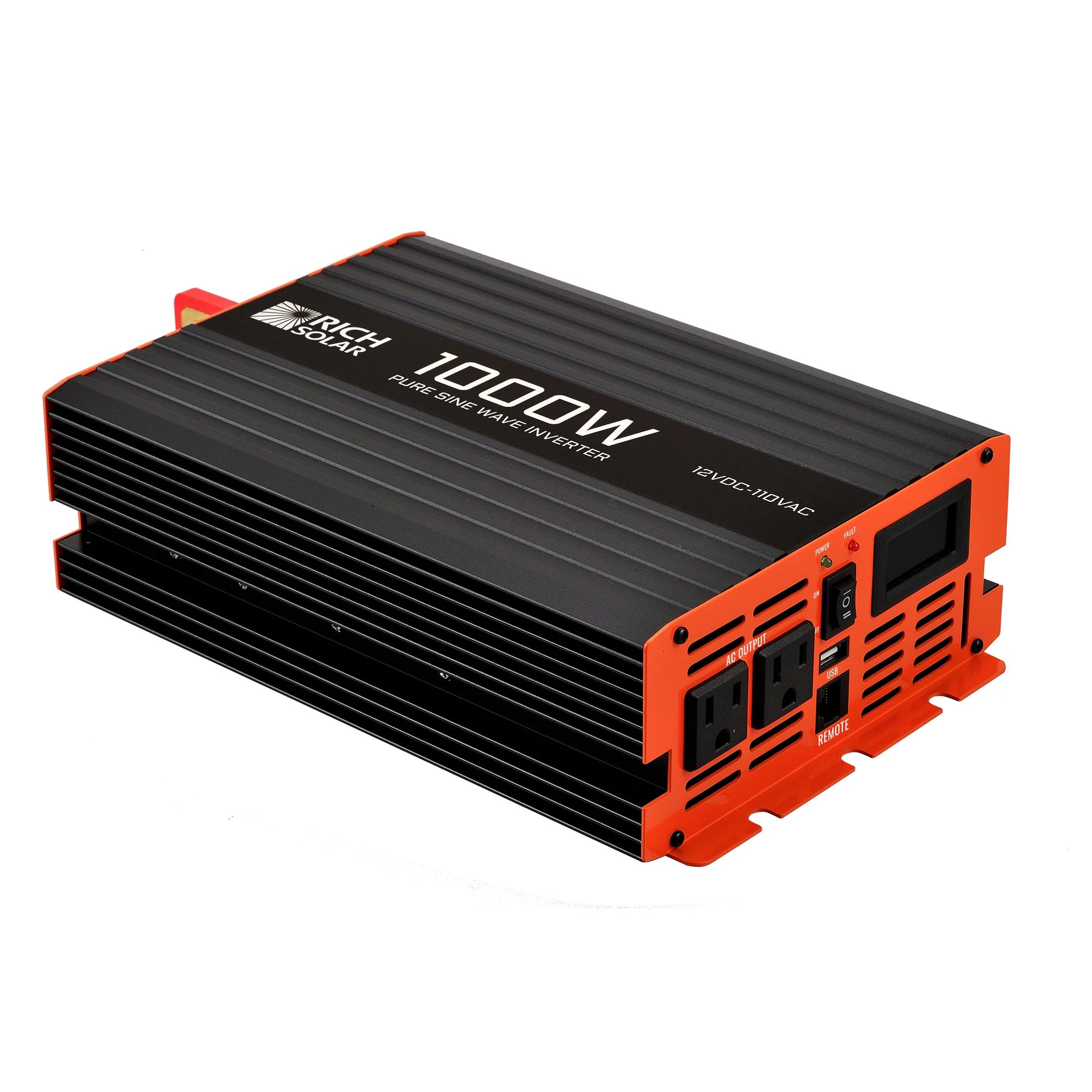 Rich Solar 1000W Pure Sine Wave Power Inverter for RV, Solar System & Off-Grid Use | Heavy Duty 12V/24V to 110V AC Converter | Camping, Marine & Emergency Backup