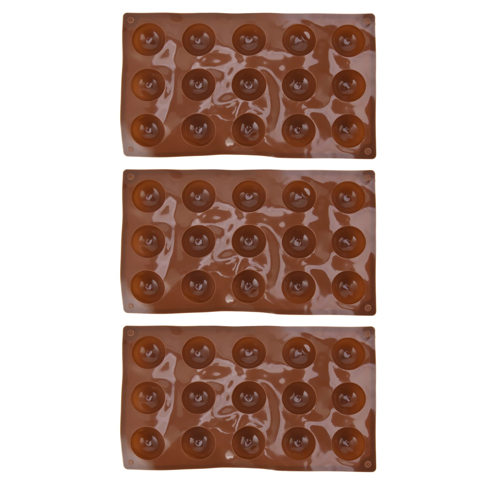 3-Piece Silicone Chocolate Bomb Molds - 15 Holes Half Sphere Baking Molds for Cake, Jelly, Pudding & Handmade Soap | Perfect for DIY Desserts, Party Treats & Holiday Baking
