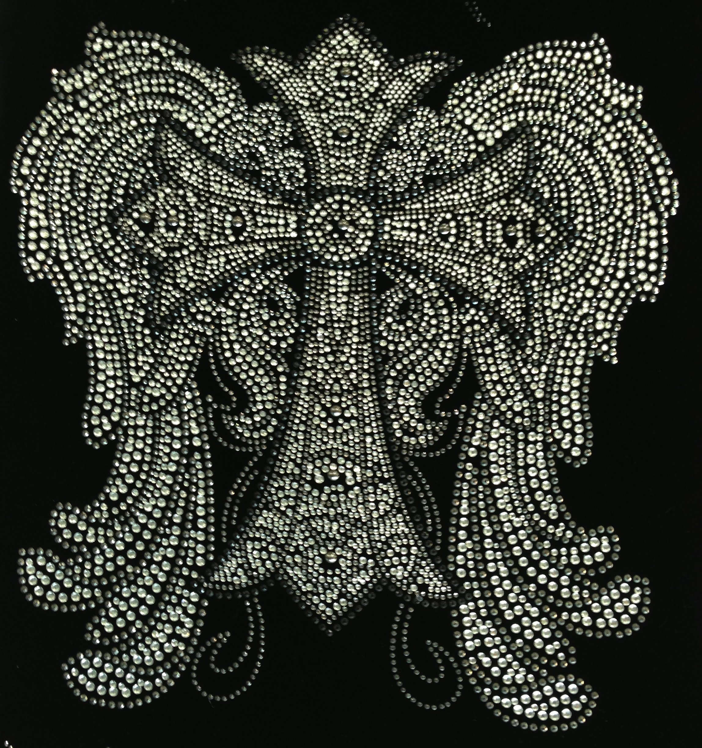 Extra Large Angel Wing with Cross Rhinestone Iron On Transfer - DIY Patches for Clothing, Jackets, Bags & Costumes