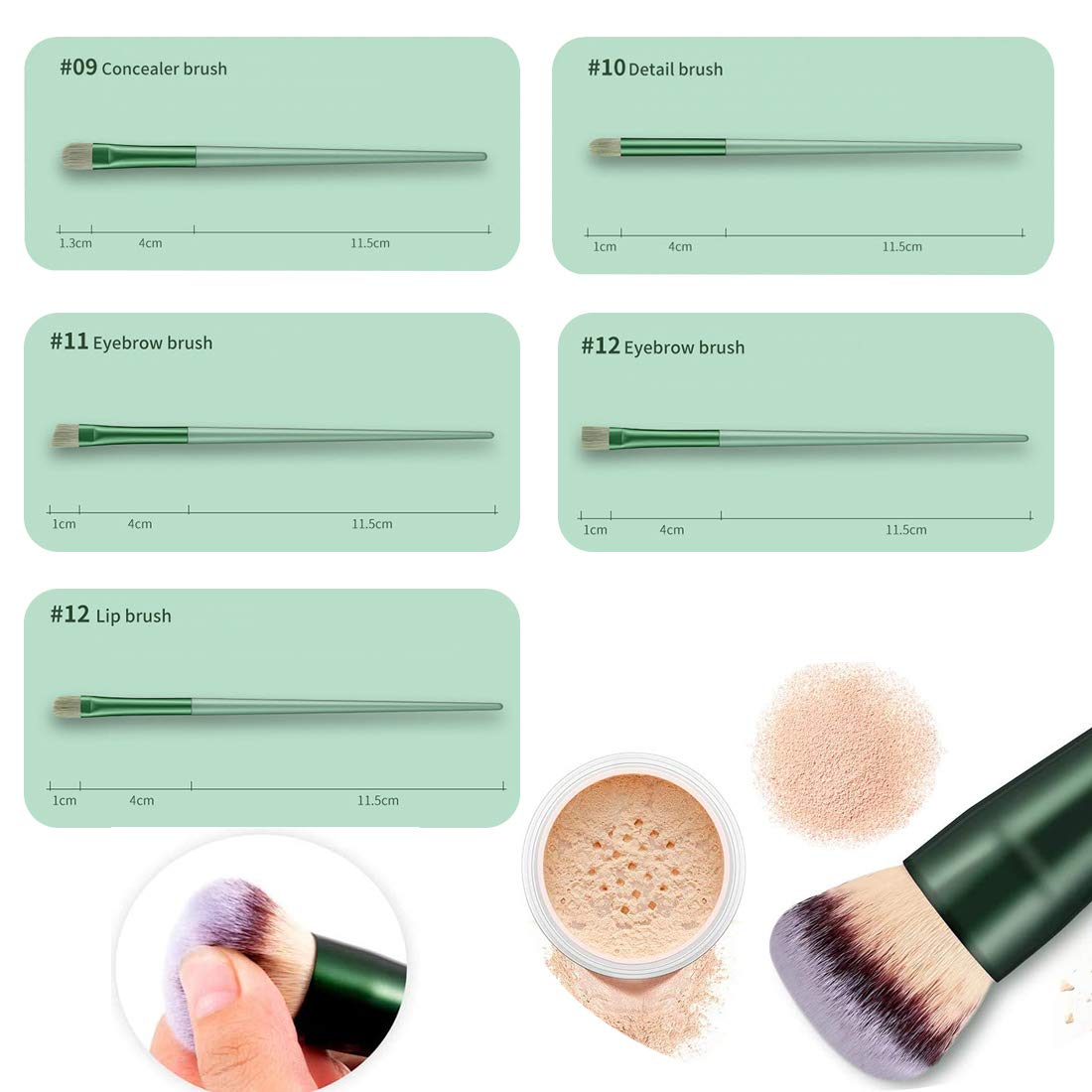 13pcs Premium Makeup Brush Set - Synthetic Bristles for Foundation, Eyeshadow & Contour | Portable Travel Case Included | Perfect for Women & Girls | Ideal for Everyday Makeup, Professional Use & Travel