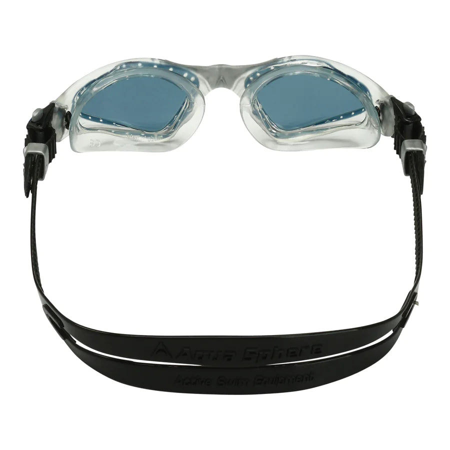 Aqua Sphere Kayenne Swimming Goggles with Smoked Lens & Transparent Silver Petrol Frame - Comfortable Anti-Fog Swim Gear for Pool, Open Water & Triathlon Training