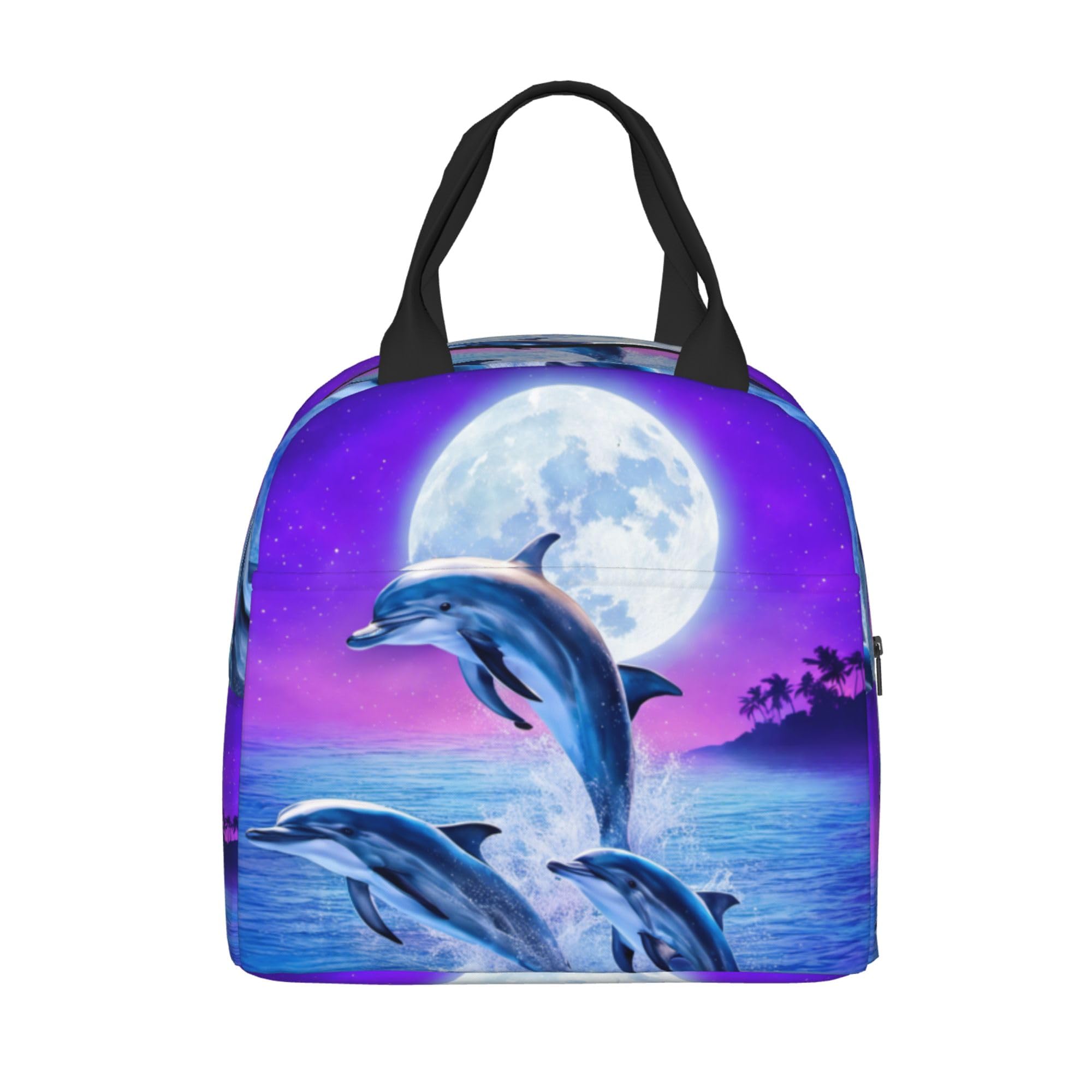 Insulated Dolphin Lunch Box for Kids - Reusable Lunch Bags for Boys & Girls, Perfect for School, Camping, Hiking, Picnic, Beach & Travel - Keep Food Fresh for Outdoor Adventures & Daily Use