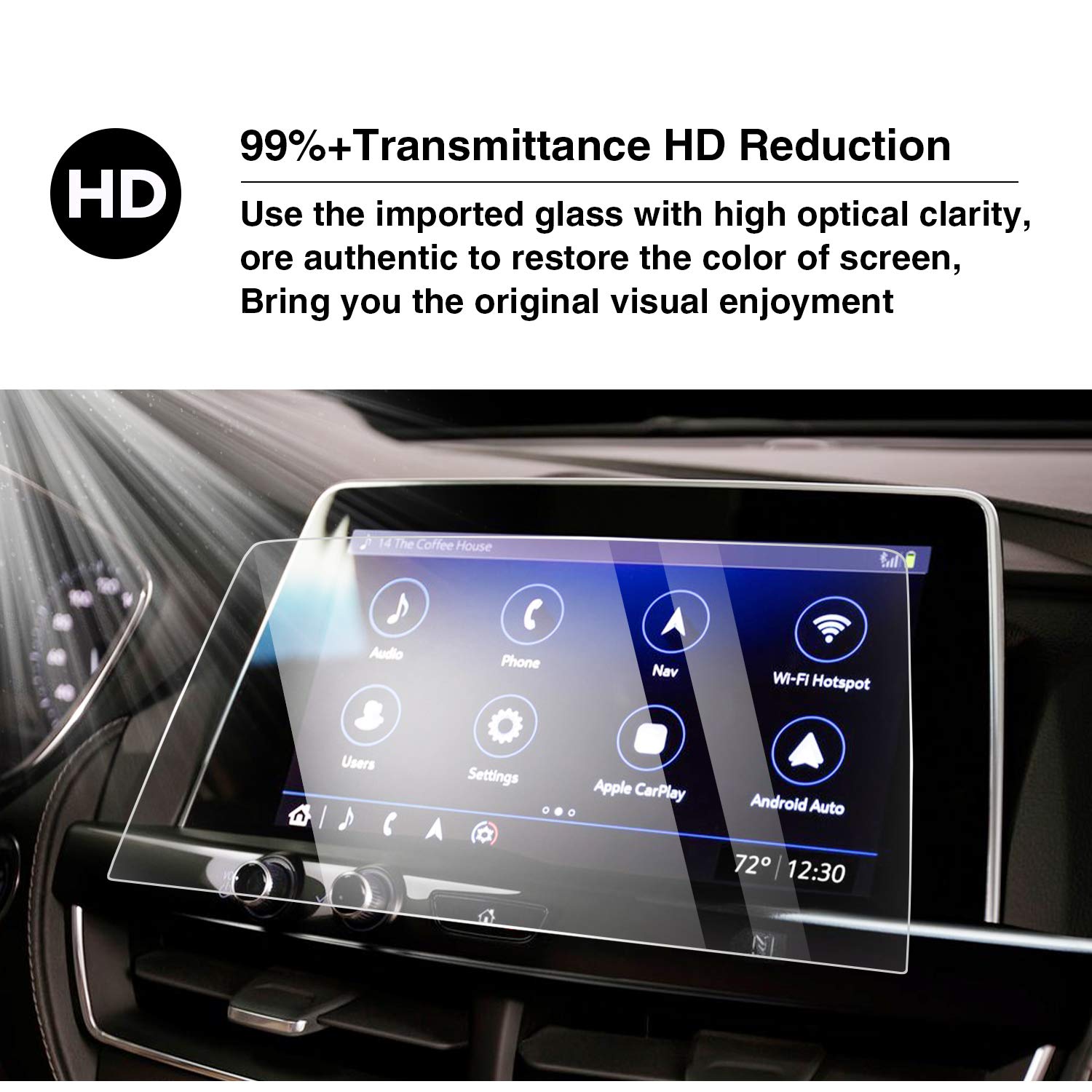 2020 Cadillac CT5 Tempered Glass Touch Screen Protector - Anti-Scratch HD Clear Navigation Screen Cover for Cadillac CT5 | Perfect for Daily Driving & Road Trips