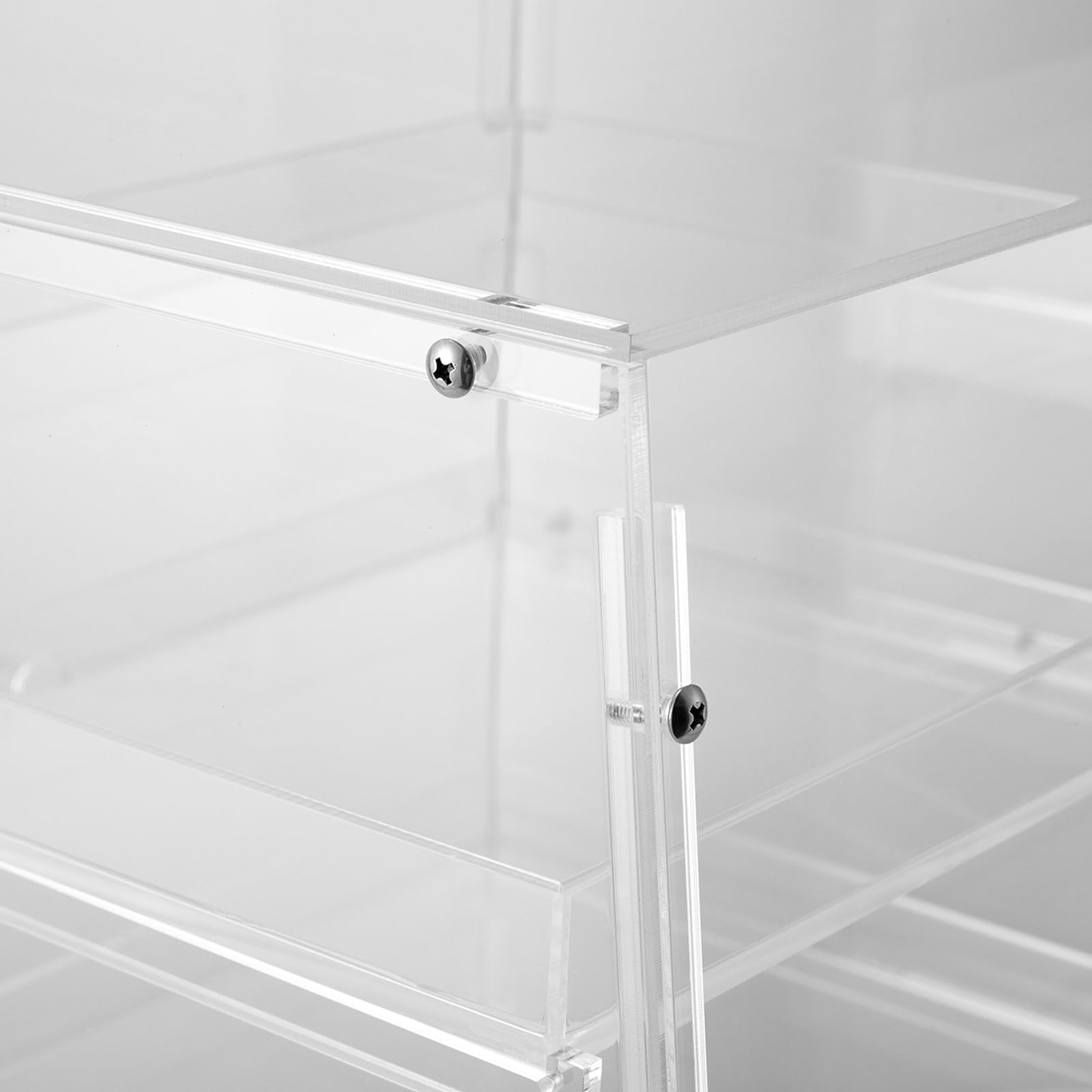 3-Tier Acrylic Pastry Display Case with Rear Doors - Clear Commercial Bakery Countertop Showcase for Baked Goods, Donuts, Bagels, Bread & Snacks - Perfect for Bakeries, Cafés, Dessert Shops & Retail Stores