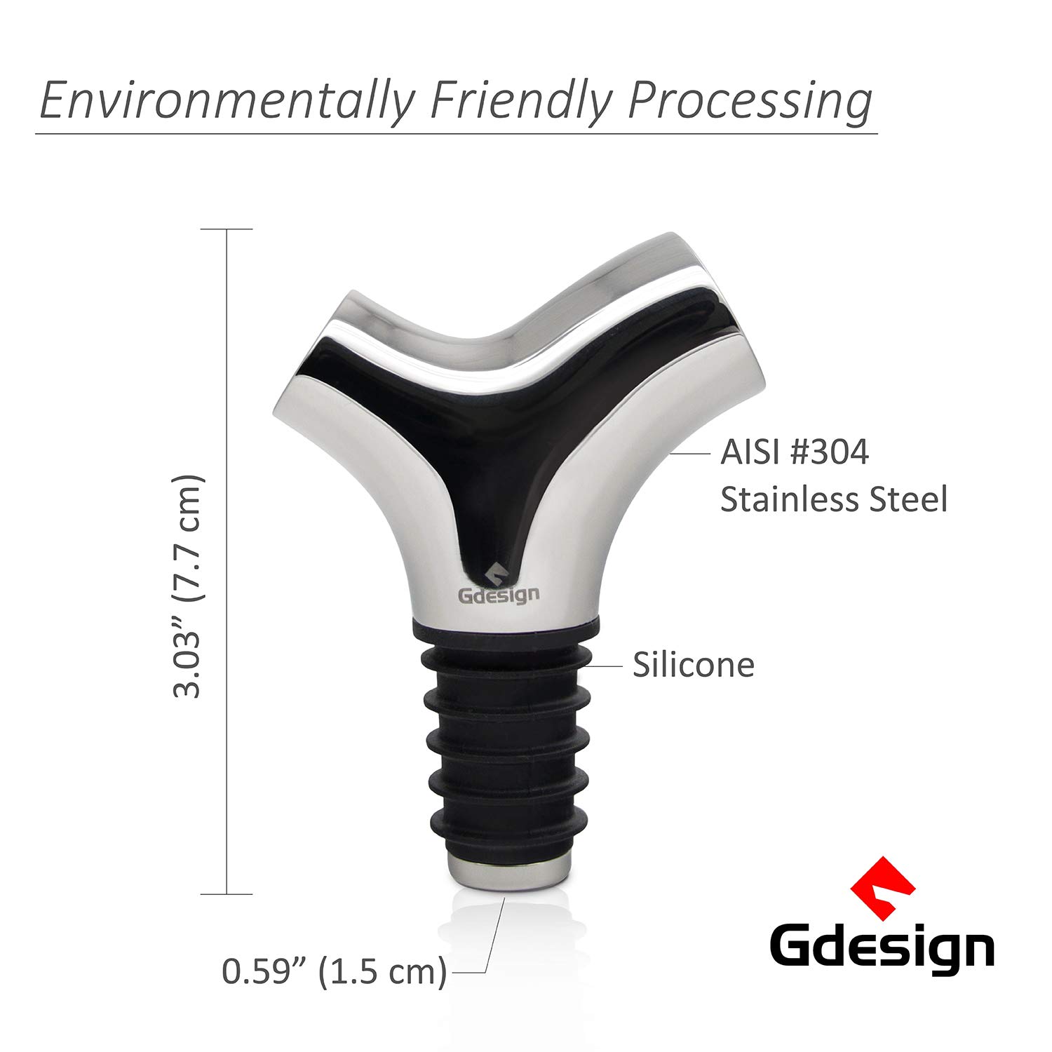 Premium 304 Stainless Steel Y-Shaped Wine Bottle Stopper - Silver Triangular Design with Airtight Seal | Easy to Clean & Reusable | Perfect for Red Wine, White Wine, Champagne & Home Bar Accessories