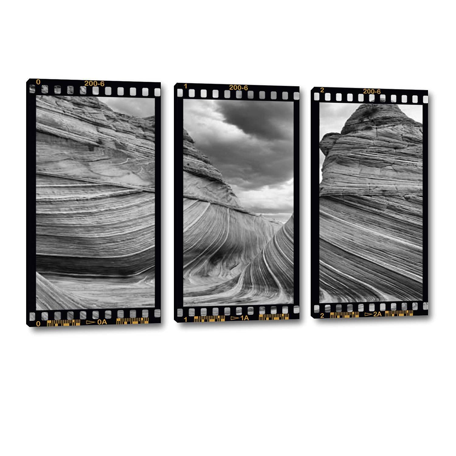 BFOIUGTKRQUE 3 Panel Black and White Wave Canvas Wall Art - Modern Home Decor Prints for Living Room & Bedroom - Ready to Hang - Perfect for Coastal, Minimalist or Contemporary Interior Design