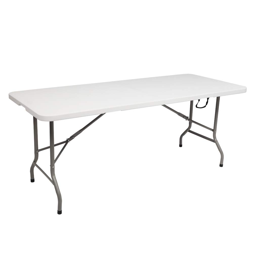 6FT Outdoor Foldable Table - Heavy Duty Plastic Folding Table for Patio, Garden, Picnic & Camping | Waterproof & Portable Dining Solution