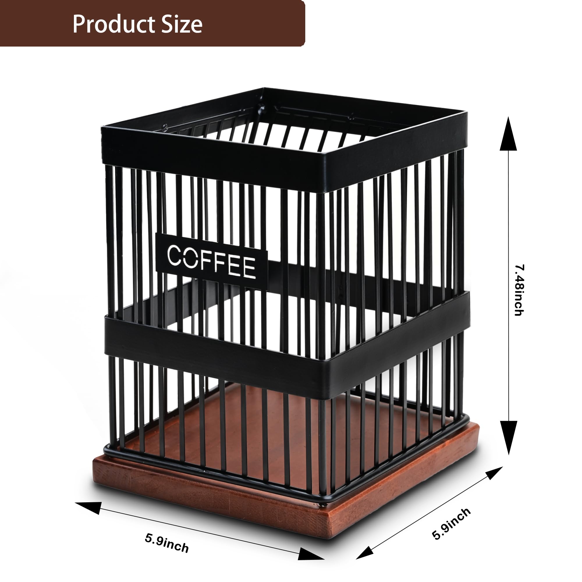 Wooden K Cup & Nespresso Pod Holder - 24 Slot Coffee Pod Organizer with Sturdy Wood Base | Perfect for Coffee Bar, Kitchen Counter & Office Coffee Station Accessories