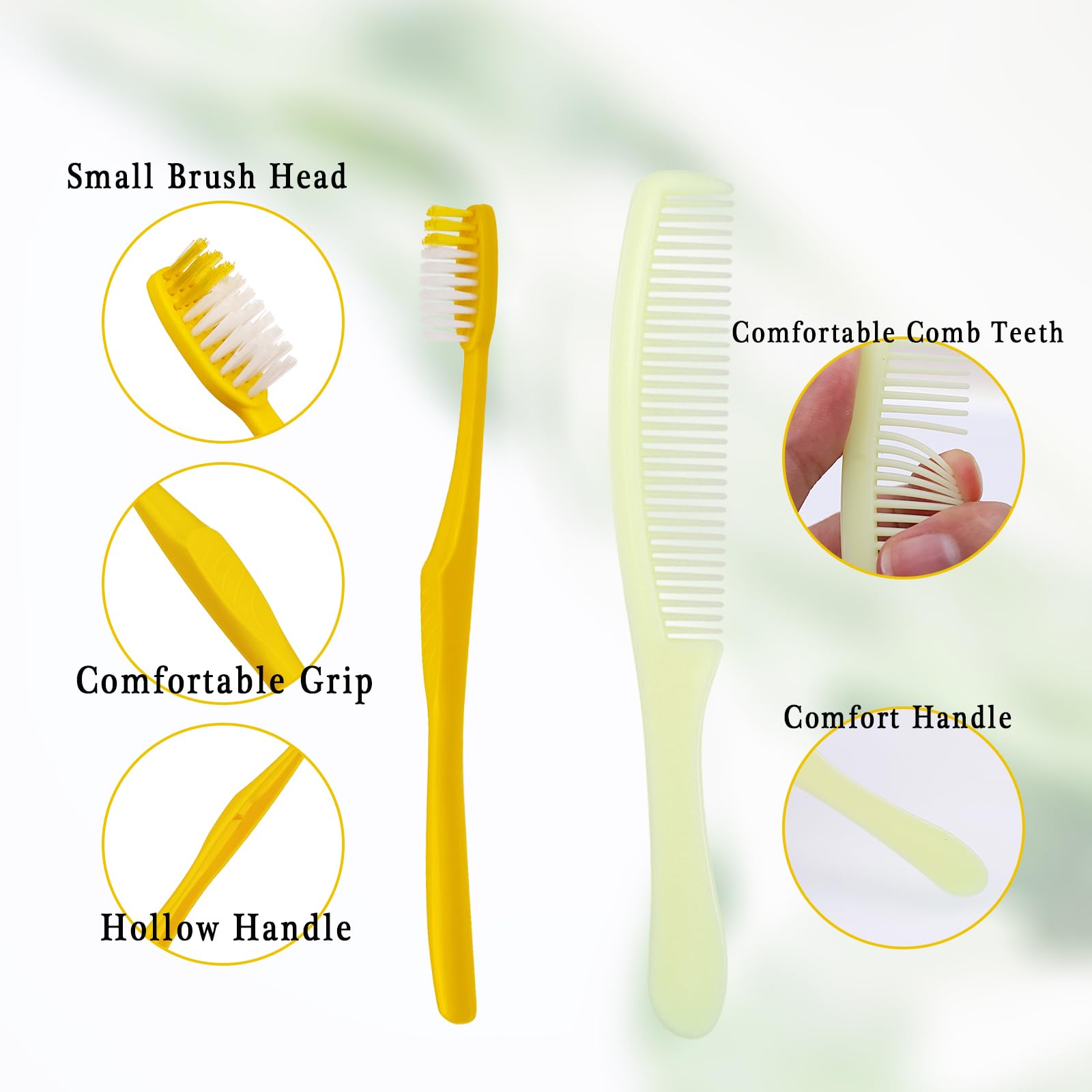 100 Pack Disposable Toothbrushes with Toothpaste & Comb Set - 10g Toothpaste & 7 Inch Hair Comb - Individually Wrapped Travel Toothbrush Kits in Bulk for Travel, Hotels, Airbnb, Homeless Shelters & Charity Donations - Perfect for Hygiene Kits, Emergency Preparedness & On-the-Go Oral Care