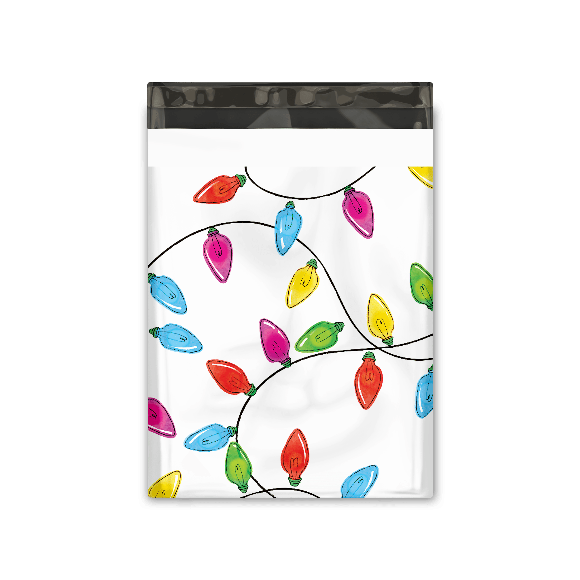 10x13 Christmas Lights Designer Poly Mailers - Premium Printed Shipping Envelopes for Holiday Gifts & Ecommerce Packaging (Great for Online Stores, Small Businesses & Festive Shipping)