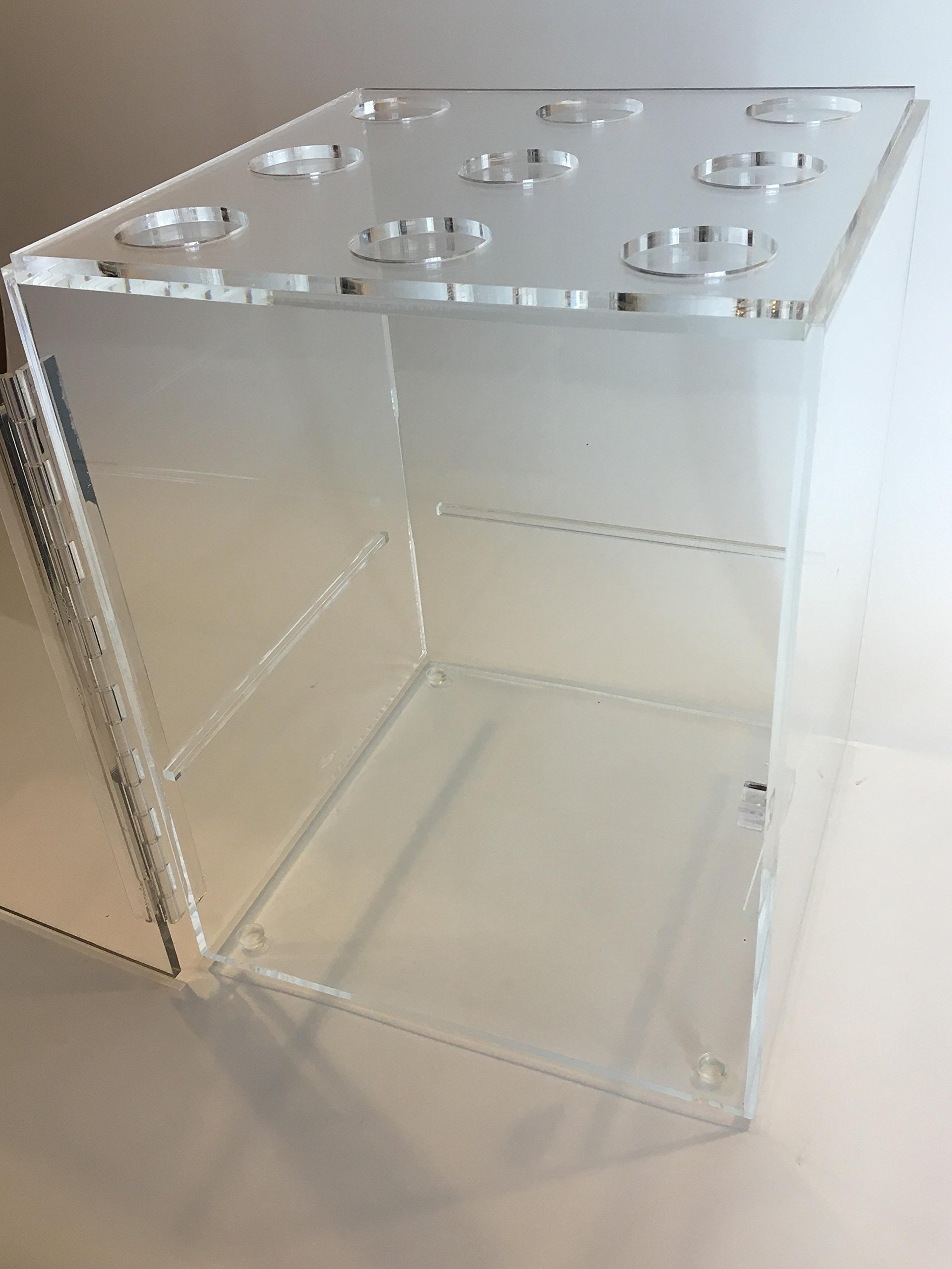 Stainless Steel Large Ice Cream Cone Holder Cabinet - Commercial Grade Display Stand for Gelato, Waffle Cones & Desserts - Perfect for Ice Cream Shops, Bakeries & Cafes
