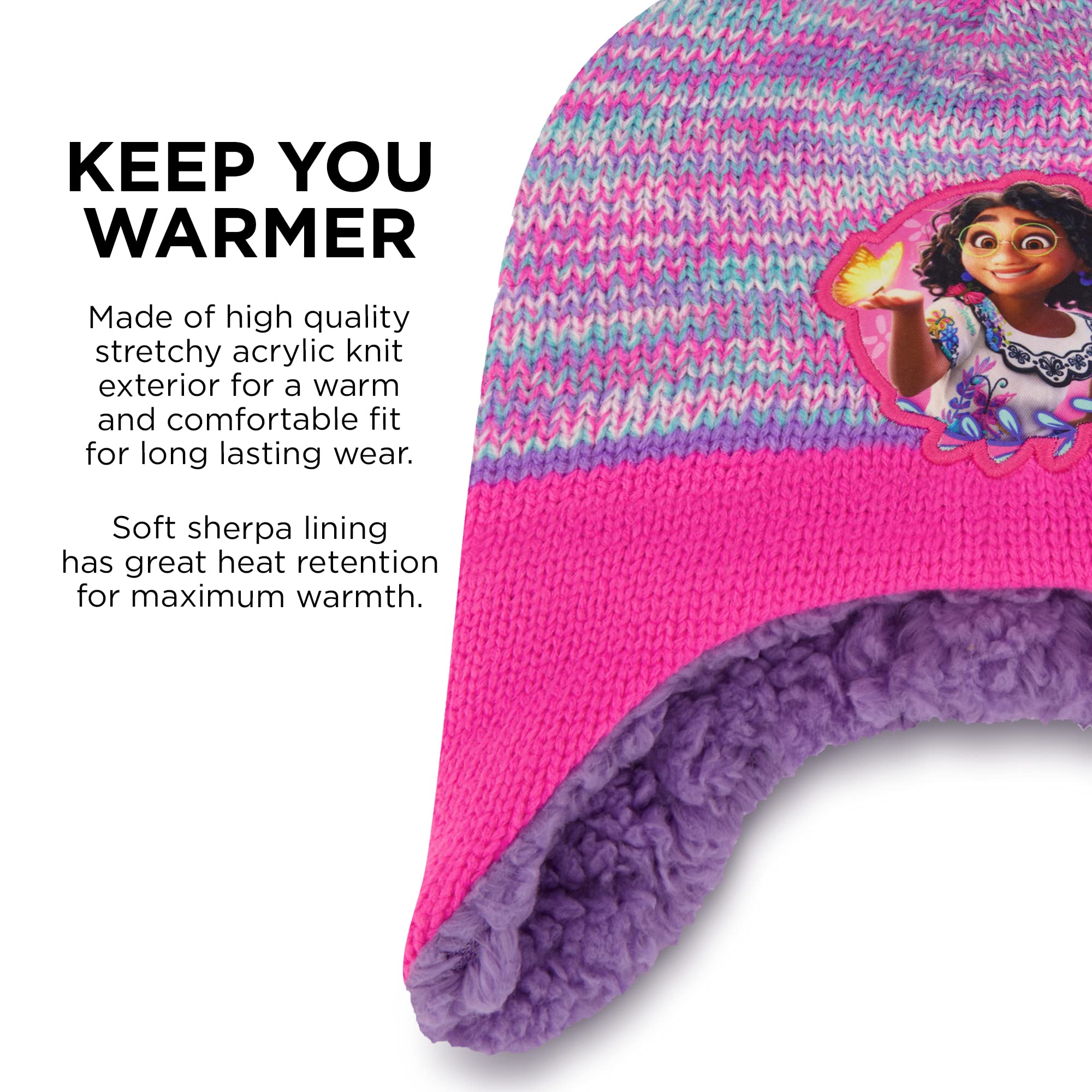 Disney Toddler Winter Hat and Mittens Set for Girls Ages 2-4 | Encanto Kids Gloves and Hat Set for Ages 4-7 | Cold Weather Accessories for Snow Play and Outdoor Activities
