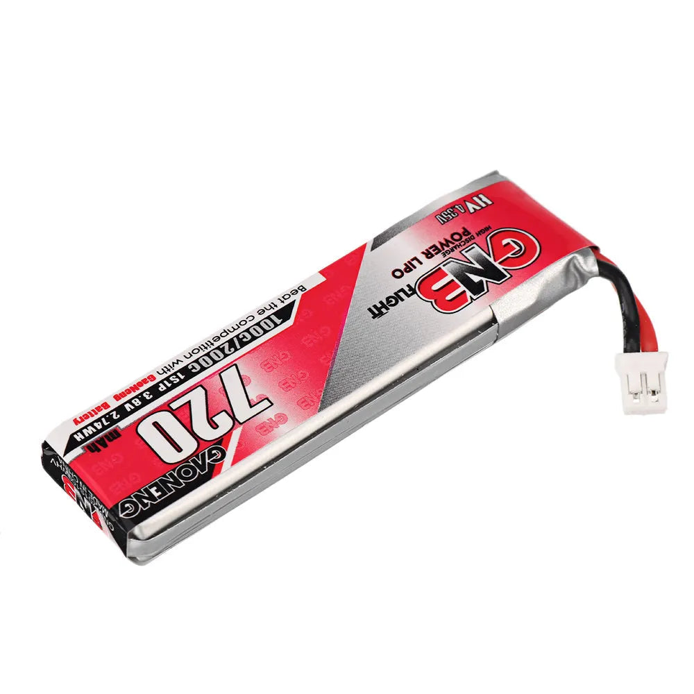 GAONENG GNB 3.8V 720mAh 100C 1S LiPo Battery with PH2.0 Connector - High Performance RC Drone Battery (4-Pack) - Perfect for FPV Racing, RC Cars, and DIY Electronics Projects