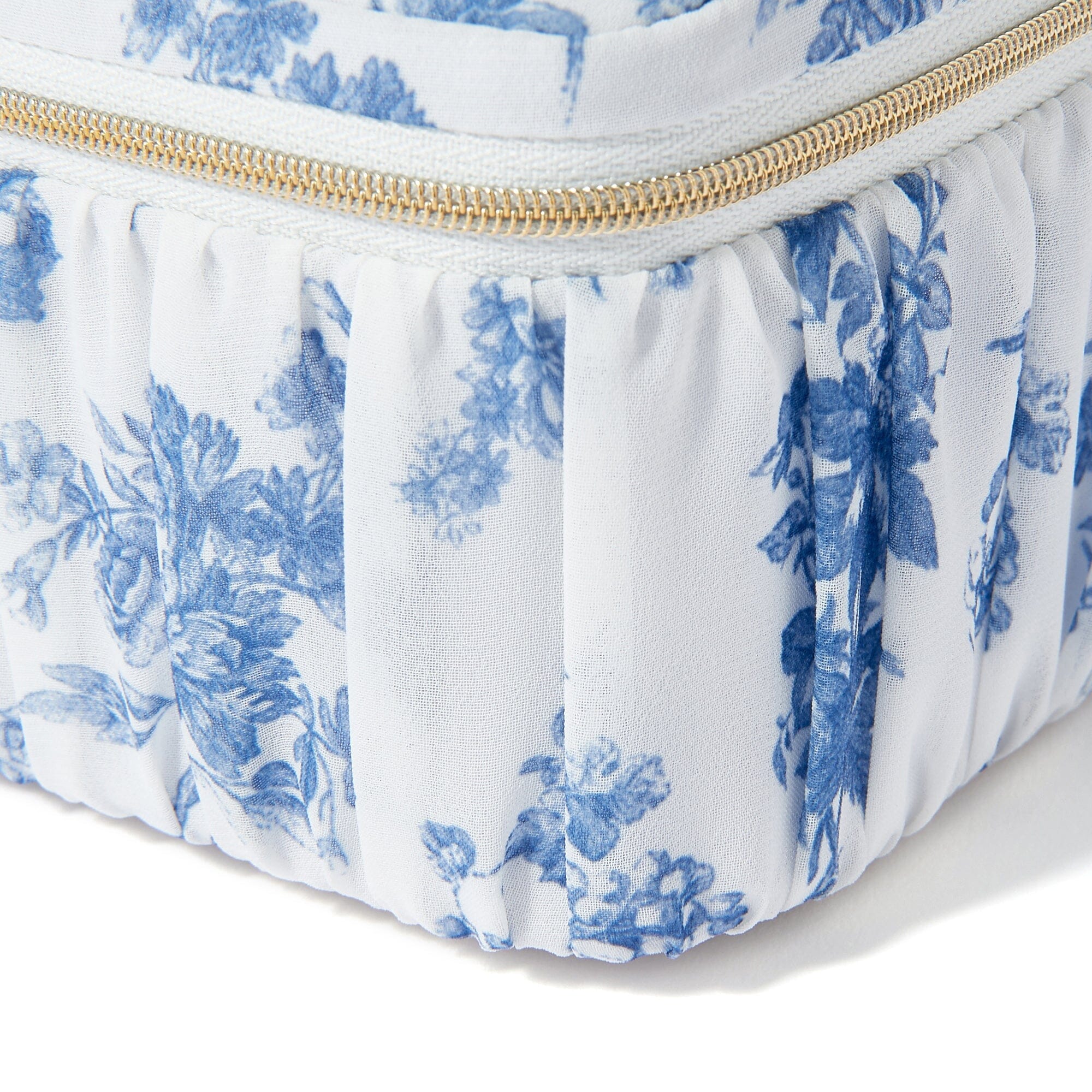 Classic Floral Vanity Pouch - Small Navy Blue Makeup Bag for Women | Perfect for Travel, Bridal Shower & Everyday Use