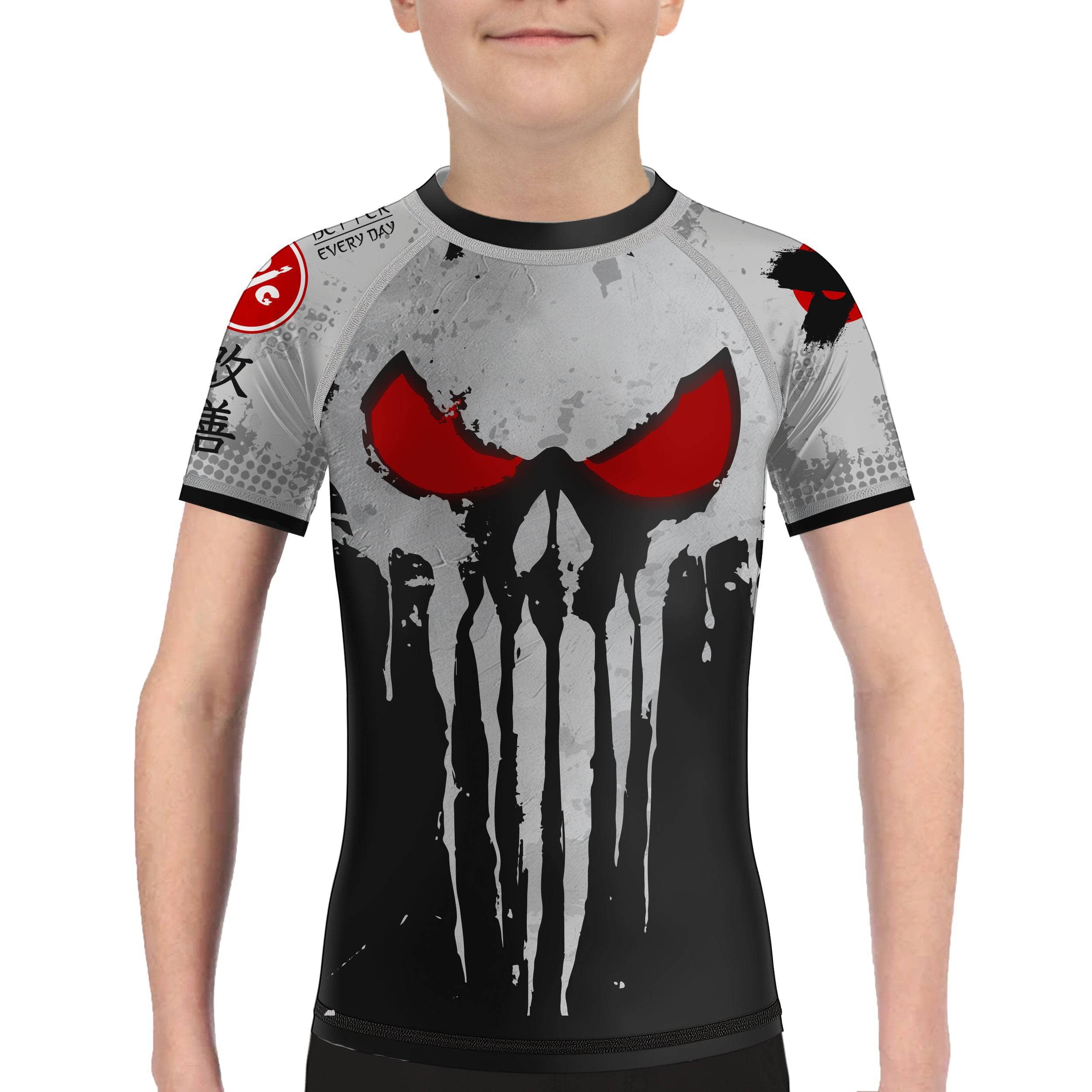 Mindful Mastery Kids BJJ Rash Guard - Breathable & Comfortable Brazilian Jiu-Jitsu Training Shirt for Children - Perfect for MMA, Grappling & Martial Arts Practice