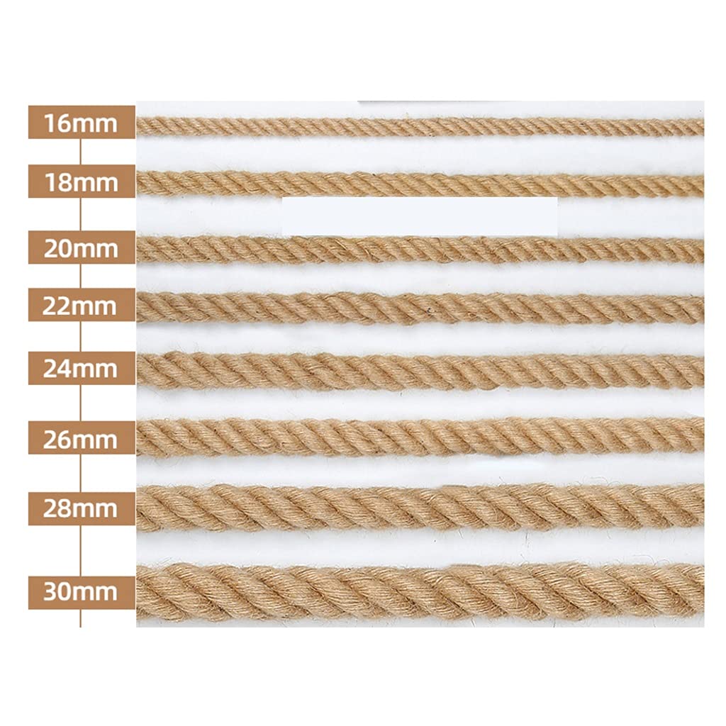 35mm Diameter Heavy Duty Jute Rope - Natural Hemp Marine Nautical Rope for Outdoor Use, Boat Decking, Railings, Climbing & Decoration | Perfect for DIY Projects, Home Decor, and Outdoor Adventures