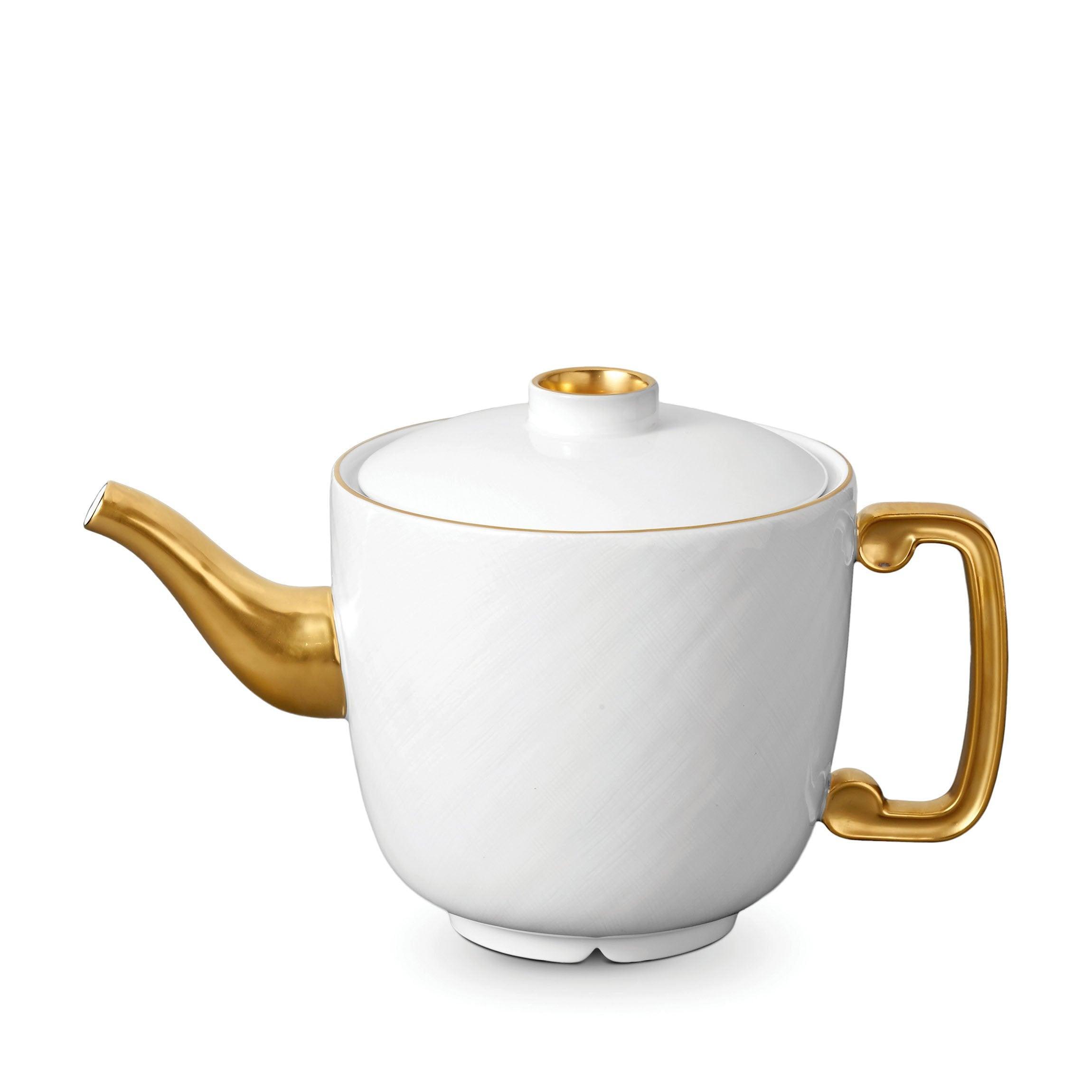 Premium Han Teapot with Gold Accents - Traditional Chinese Ceramic Teapot for Oolong, Green & Herbal Tea | Perfect for Home, Office & Tea Ceremonies