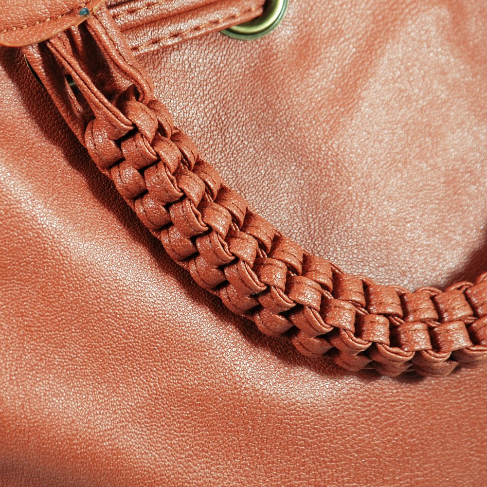 Blancho Genuine Leatherette Shoulder Bag for Women - Stylish Tan Satchel Purse with Tassels, Perfect for Work, Travel & Everyday Use