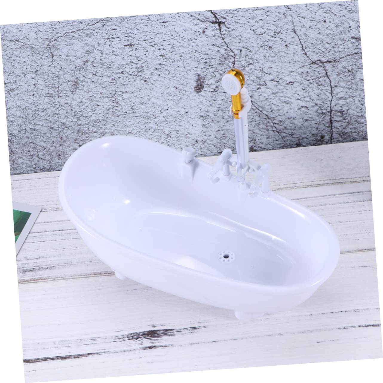 HEMOTON 4-Piece Doll Bathtub Set - Crib-Shaped Bath Tub with Bucket, White Bathing Toys for Baby Dolls | Perfect for Pretend Play, Bath Time Fun & Role-Playing Games