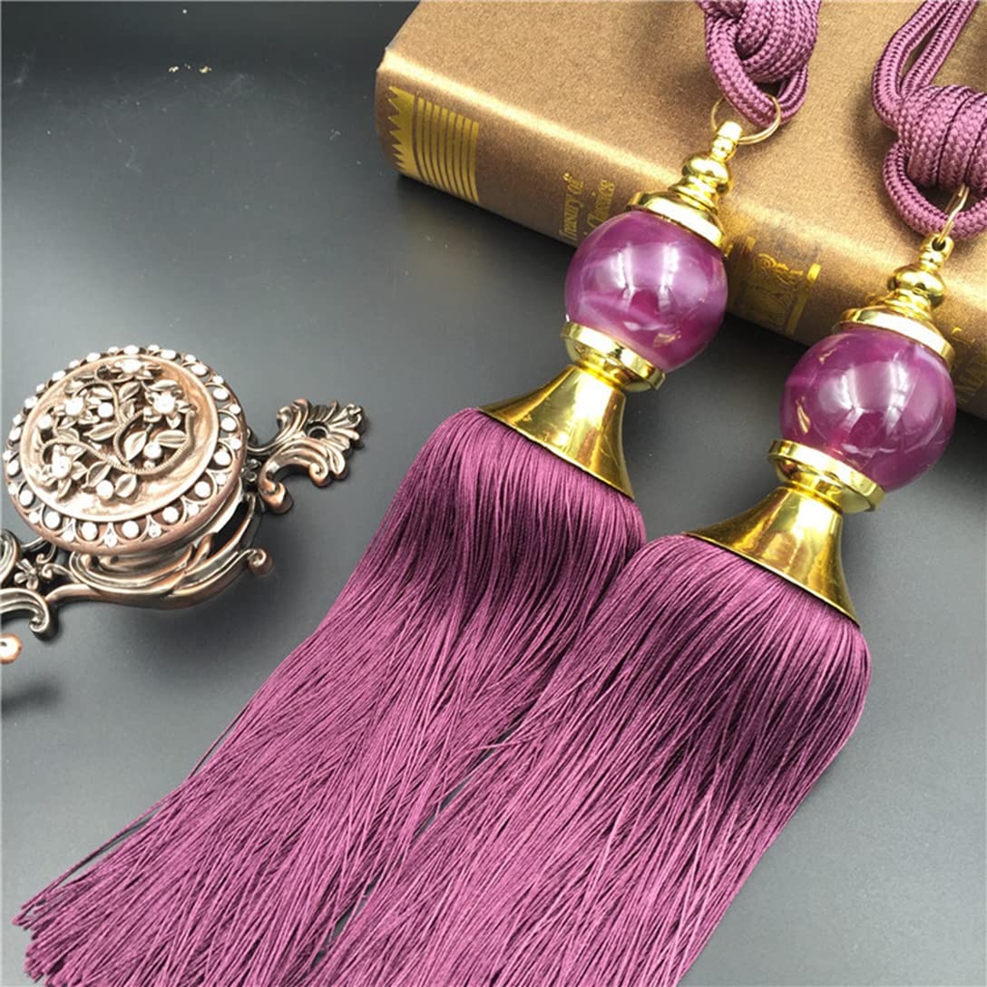 2 Pack Decorative Curtain Tiebacks with Tassels - Elegant Rope Holdbacks for Drapes & Sheers - Perfect for Living Room, Bedroom, and Window Decor (Gold/Black) - Ideal for Home Styling and Interior Design