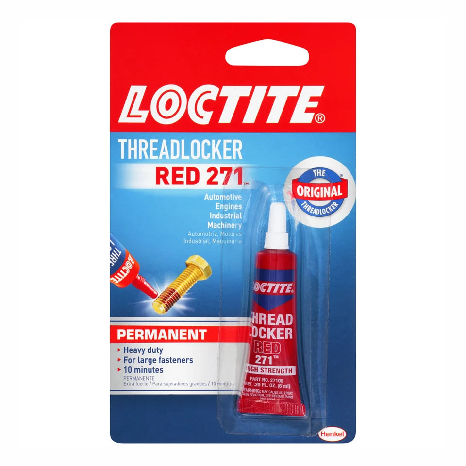 LOCTITE THREADLOCKER RED 271 High Strength Threadlocker Adhesive - Permanent Bond for Bolts & Nuts - 10ml Bottle - Ideal for Automotive, Machinery & DIY Projects