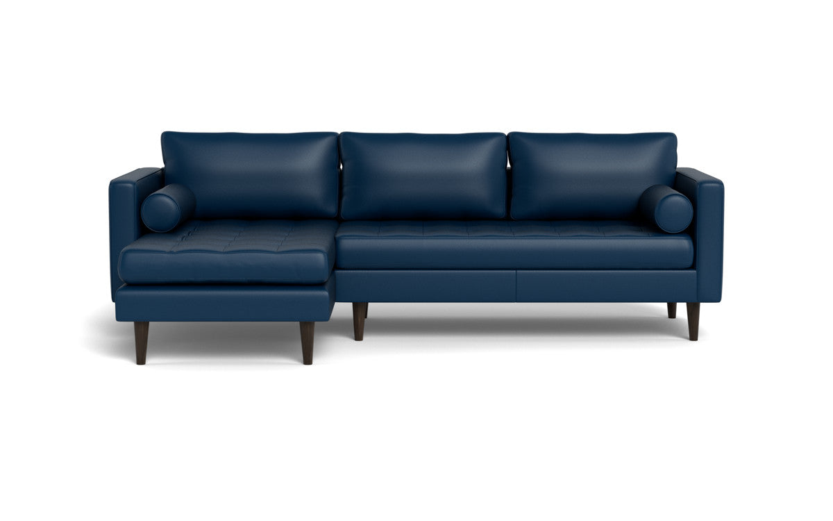 Ladybird 102 Genuine Leather Left Chaise Sectional Sofa - Modern L-Shaped Couch for Living Room, Home Theater & Lounge Areas