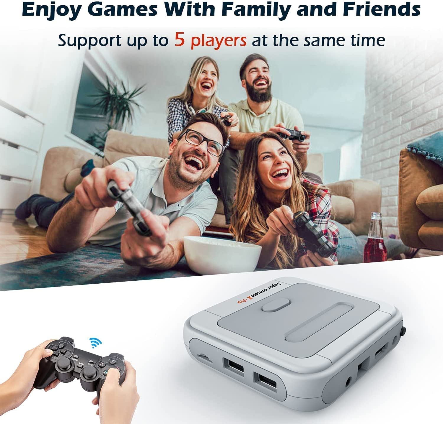 Kinhank Retro Game Console 256GB - Super Console X PRO with 65,000+ Preloaded Games | 4K TV HD/AV Output Video Game System | Dual System Support - Perfect for Family Game Nights & Retro Gaming Enthusiasts