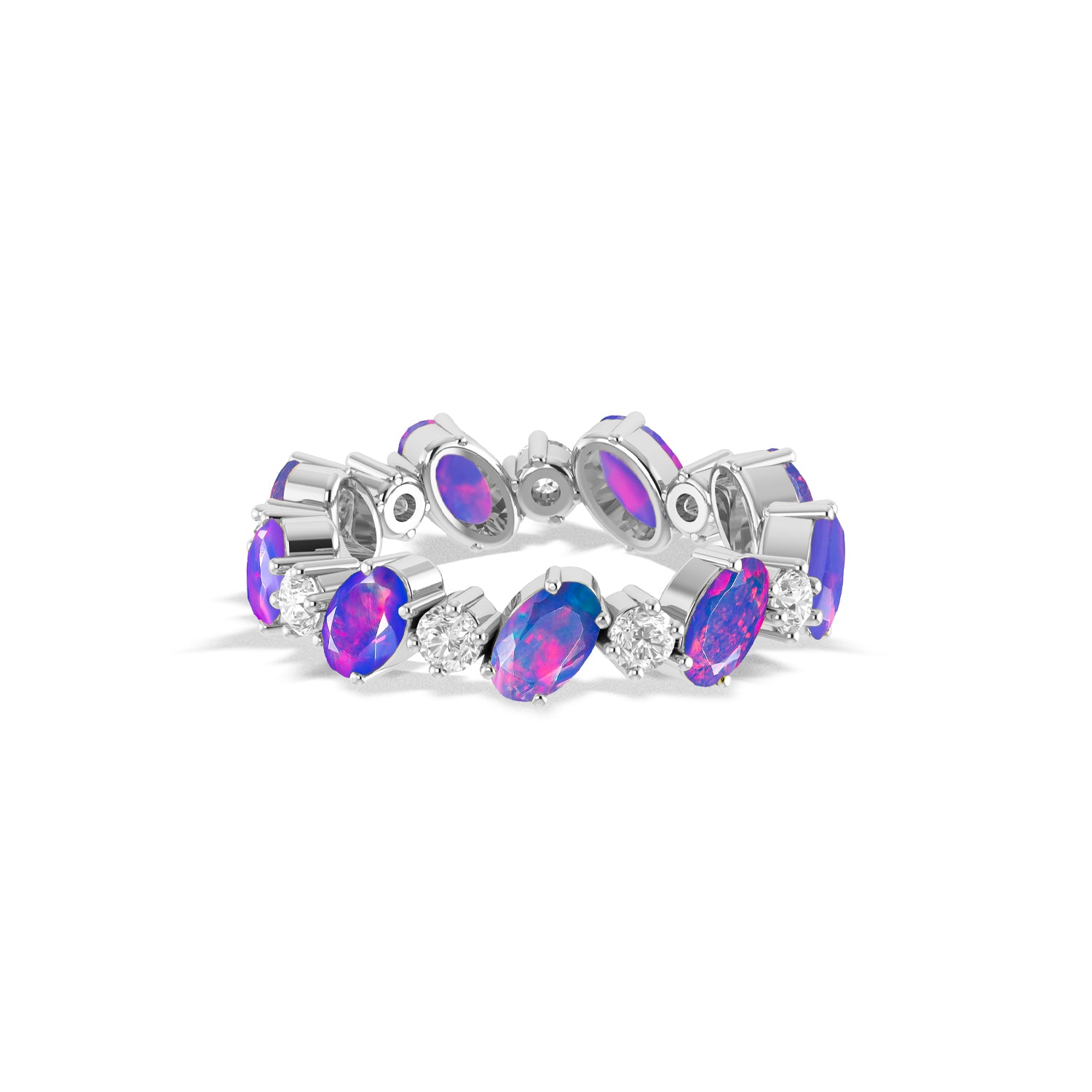 Black Fire Oval Faceted Opal Ring for Women - Elegant Gemstone Jewelry for Everyday Wear, Date Nights & Special Occasions