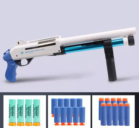 Super Shorty M870 Foam Dart Blaster with Shell Ejection - Realistic Shotgun Toy for Nerf Battles, Outdoor Play & Cosplay