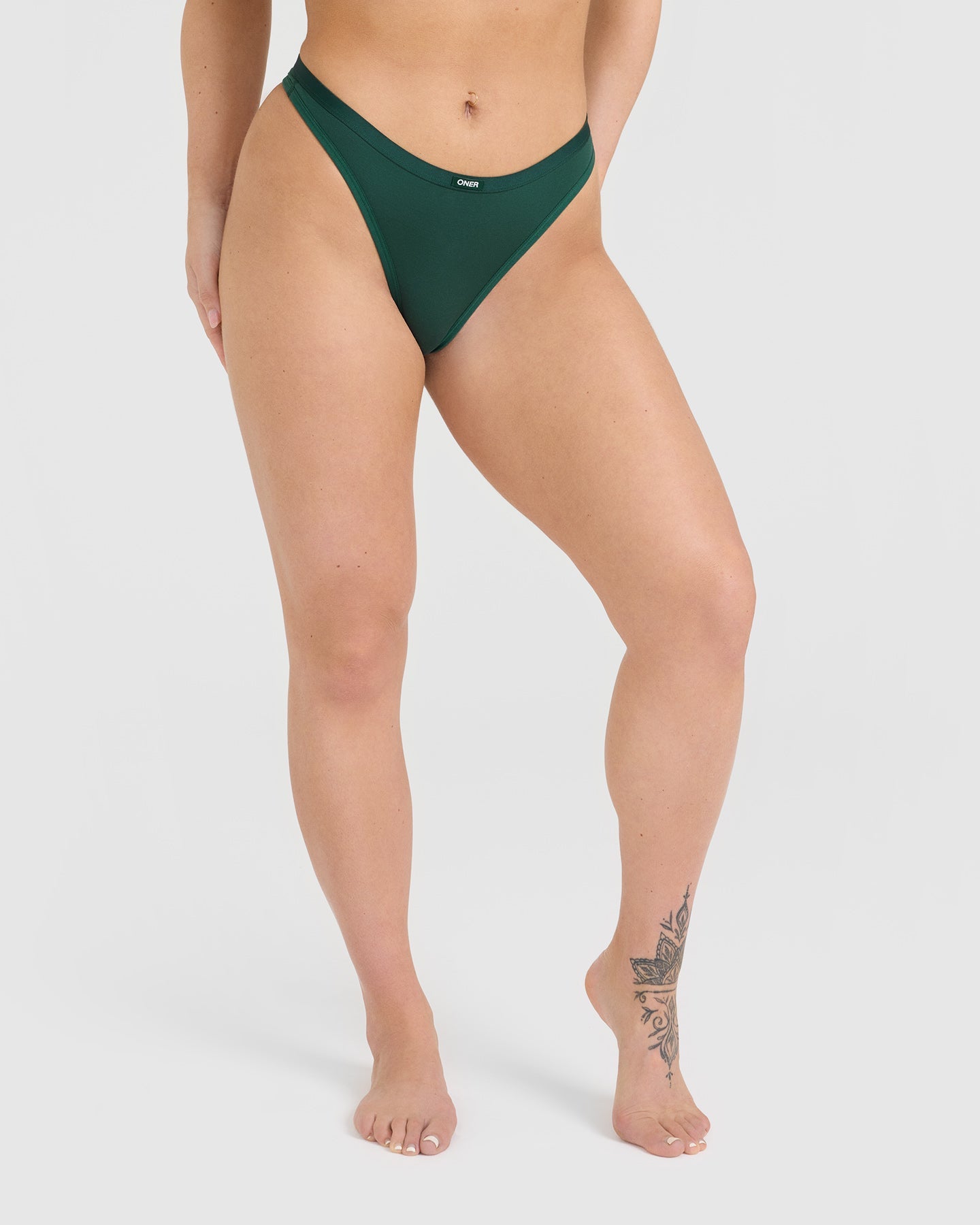 Soft Classic Thong Panties for Women - Comfortable Seamless Underwear in Racing Green | Perfect for Everyday Wear, Yoga & Lounge