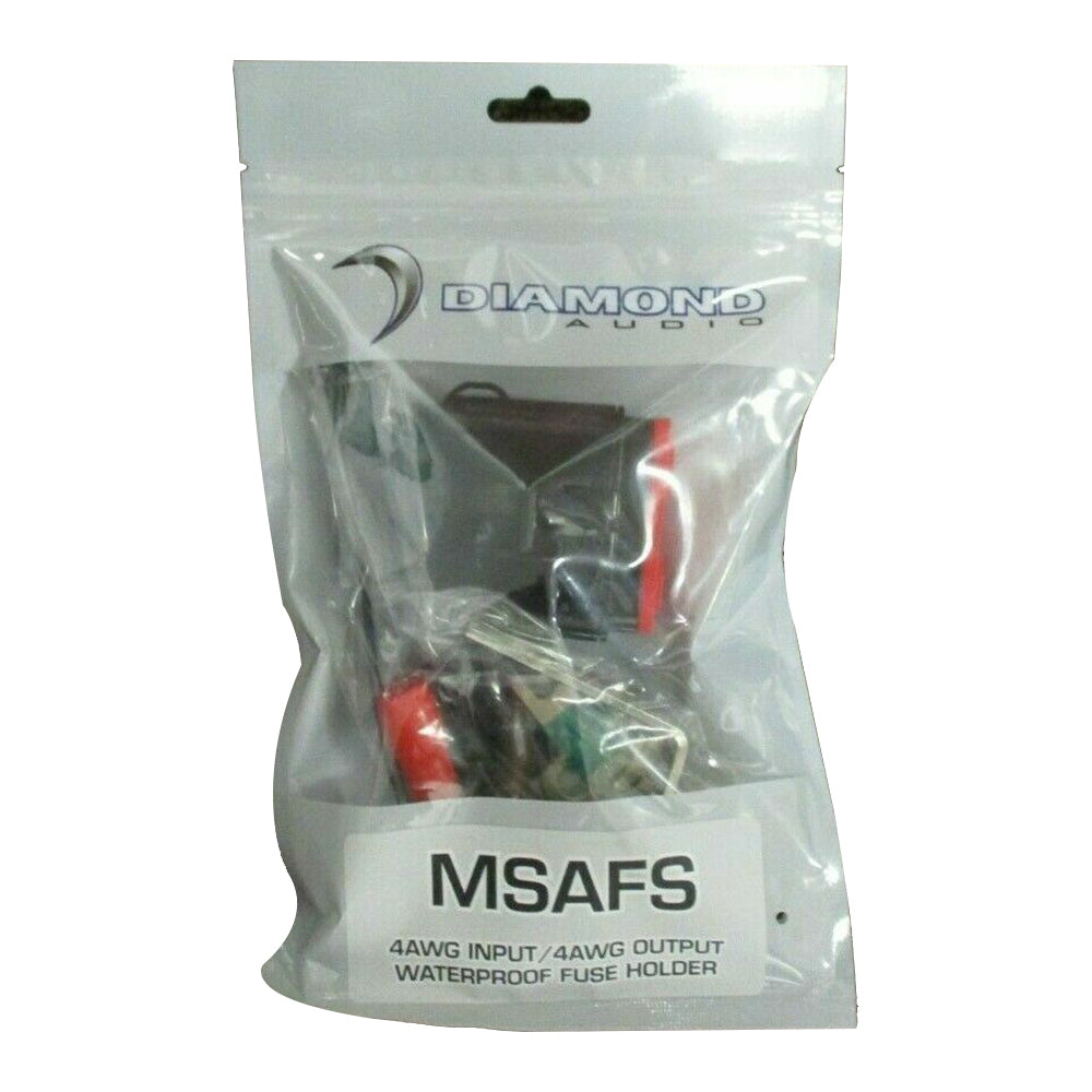 Premium Diamond Audio MSAFS 4AWG In/Out Waterproof Fuse Holder - Ideal for Car Audio, Marine & Off-Road Vehicle Electrical Systems