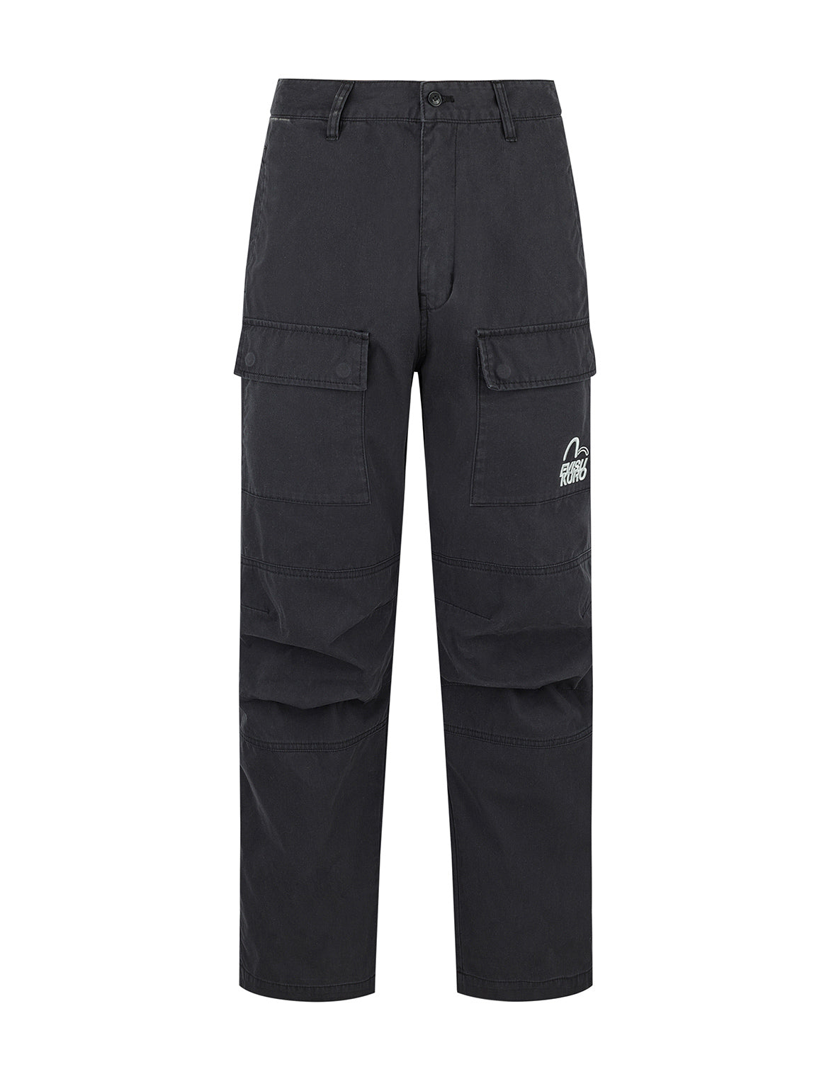 Logo & Seagull Embroidered Relaxed Fit Cargo Pants for Men - Comfortable Casual Streetwear for Outdoor Activities & Everyday Wear