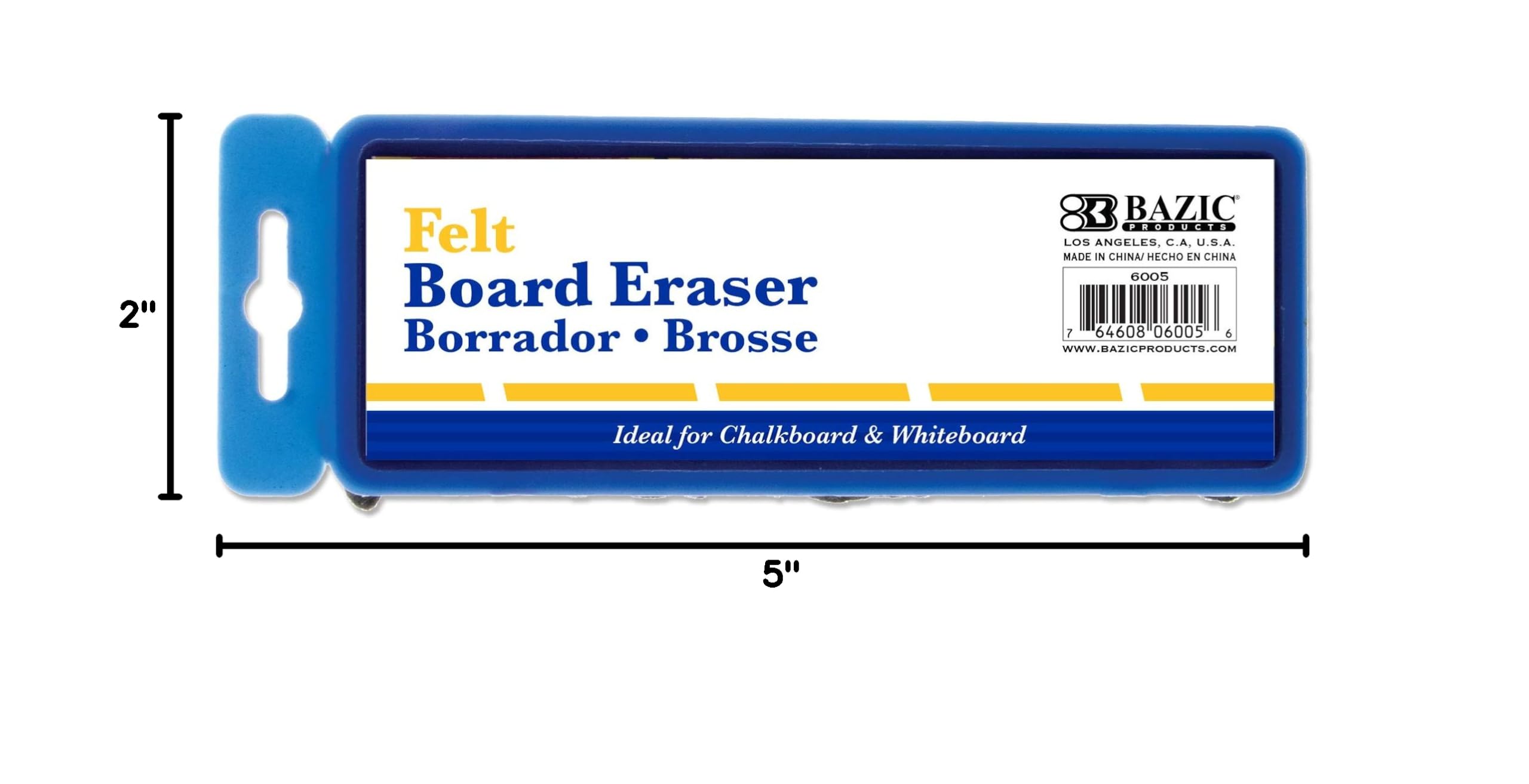 BAZIC 144-Pack Dustless Chalkboard & Whiteboard Erasers - Felt Blackboard Cleaner for Teachers, Classrooms & Offices - Ideal for Schools, Home Learning & Office Meetings