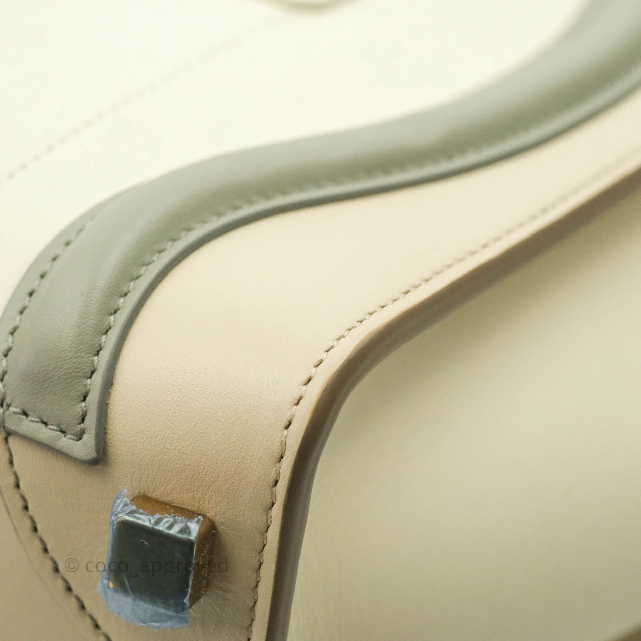 Celine Micro Luggage Handbag in Light Beige Smooth Calfskin with Gold Hardware - Perfect for Work, Travel & Everyday Luxury
