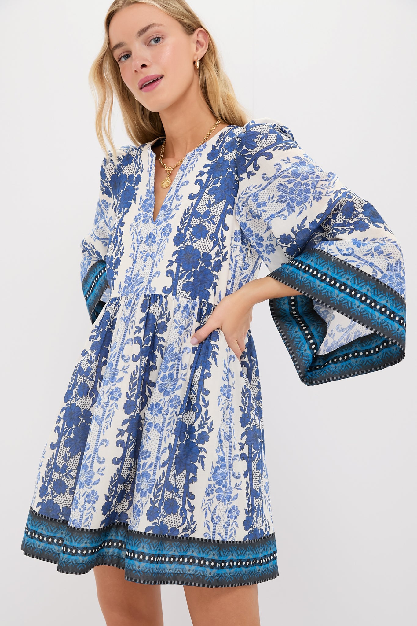 Bondi Blues Cotton Voile Izzie Dress - Lightweight Summer Maxi Dress for Women | Beach Cover Up, Boho Chic Outfit, Vacation Wear