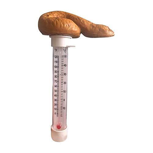 Floating Pool Thermometer - Easy to Read Remote Water Temperature Gauge for Swimming Pools, Hot Tubs & Bath | Fun Poop-Shaped Design for Pool Parties & Pranks | Perfect for Summer BBQs, Backyard Gatherings & Spa Days (One Size)