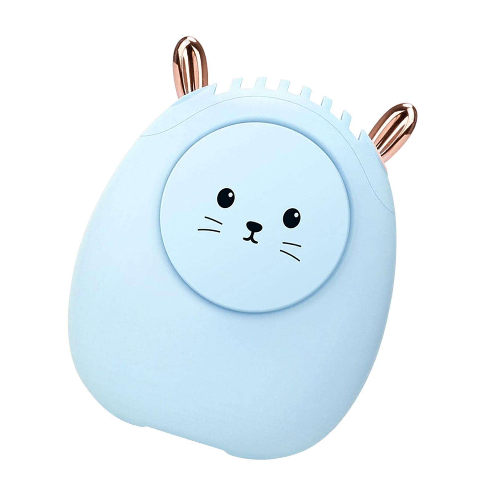 Bothyi Portable Hands-Free Neck Fan - USB Rechargeable Wearable Fan with Adjustable Lanyard for Kids & Adults - Cooling Fan for Outdoor, Camping, Travel, Sports & Office Use - Blue