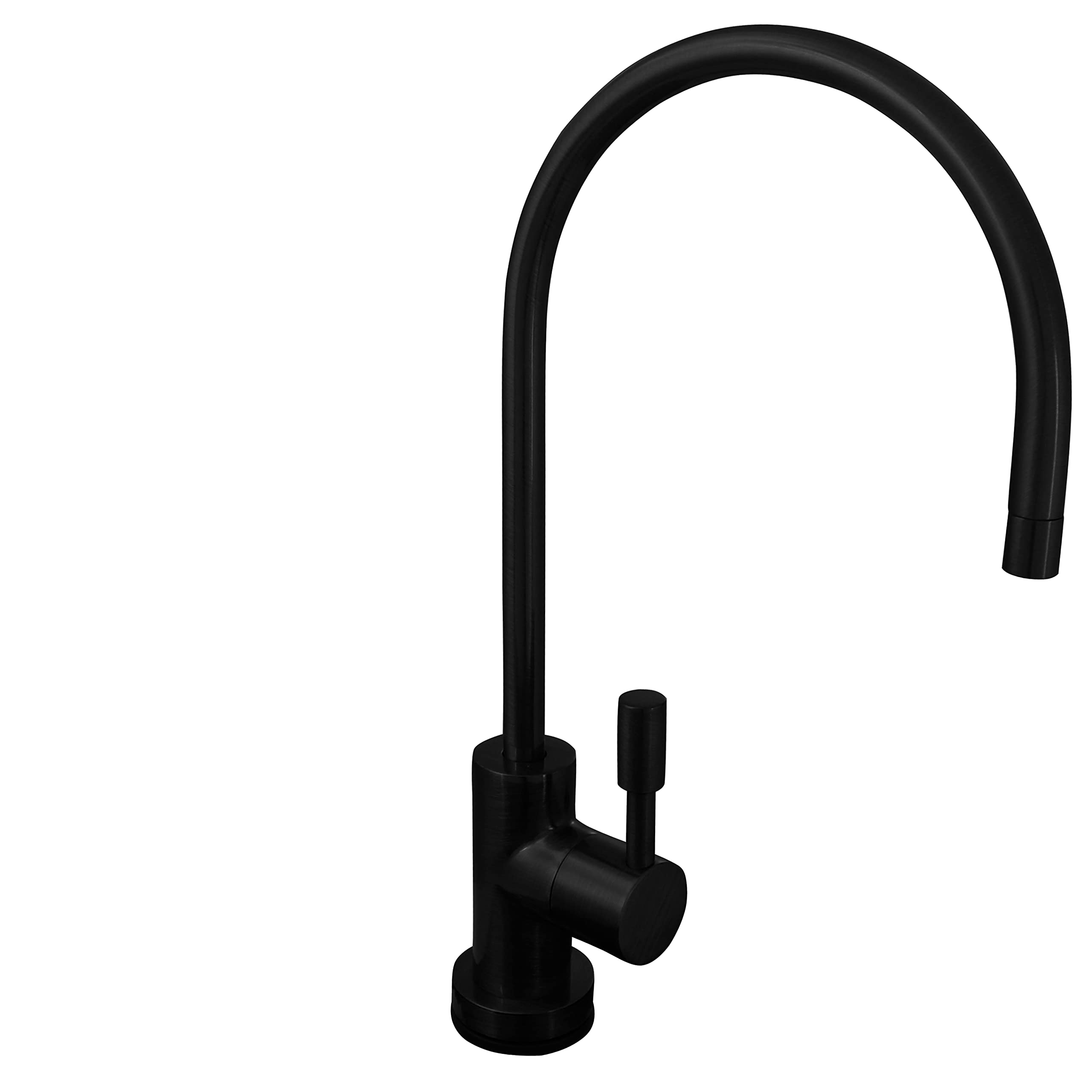 Westbrass CO131-62 11-Inch Modern Single Lever Cold Water Dispenser Faucet Kit with Under Sink Inline Filter & 2 Replacement Cartridges - Matte Black - Perfect for Kitchen Sink, Office Water Station & Home Bar Setup