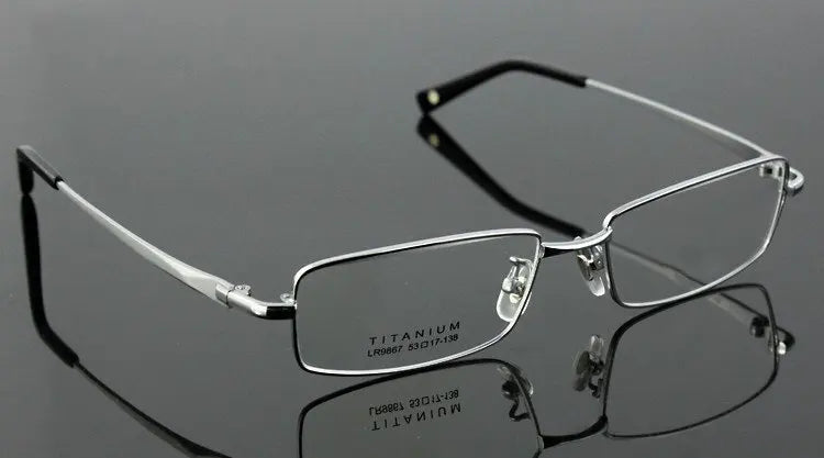Brightzone Unisex Full Rim Square Titanium Eyeglasses 71407 - Lightweight Durable Frame for Men & Women - Perfect for Reading, Work & Everyday Use