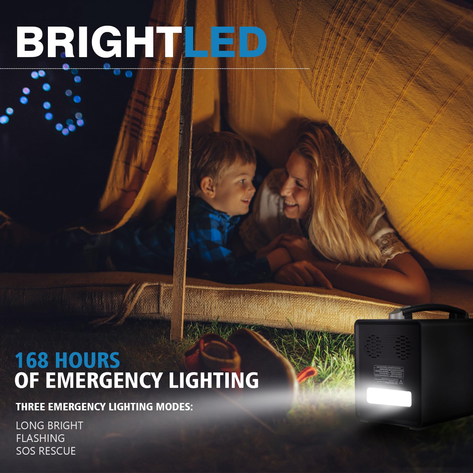 300W Portable Power Station with 288WH Battery - 110V AC Outlet, USB-C, USB-A, DC Ports & LED Flashlight - Compact Solar Generator for Camping, RV Trips, Home Emergency Backup & Outdoor Adventures