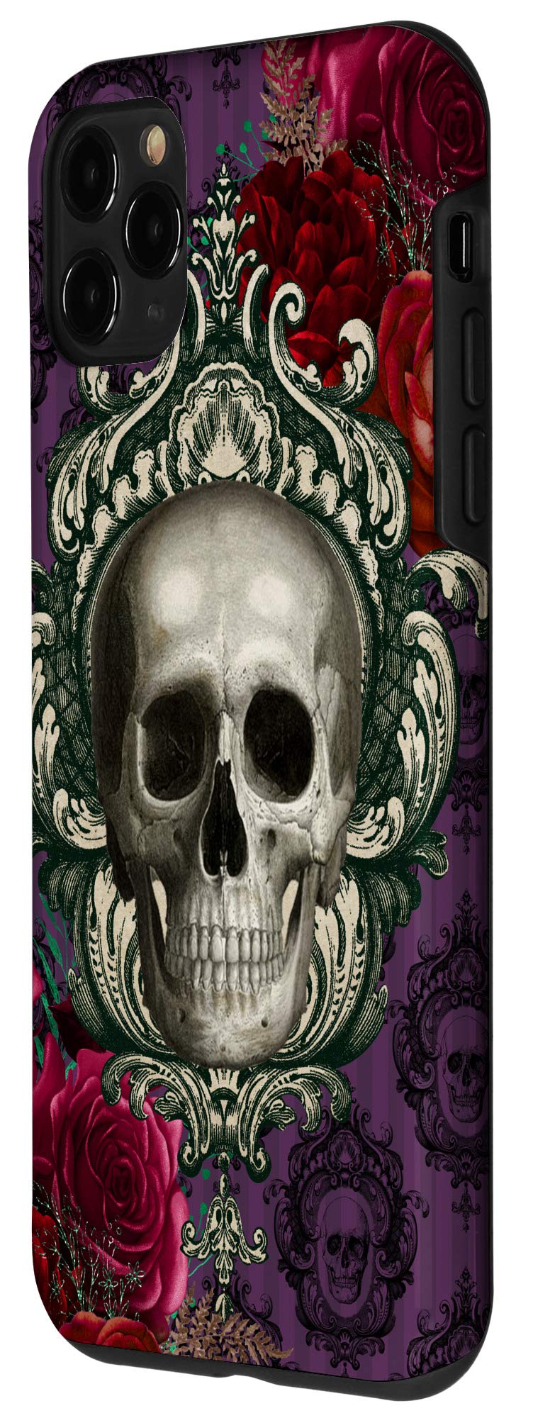 iPhone 11 Pro Gothic Skull & Roses Phone Case - Trendy Gothic Girl Style Protective Cover | Perfect Gift for Halloween, Cosplay & Alternative Fashion Lovers