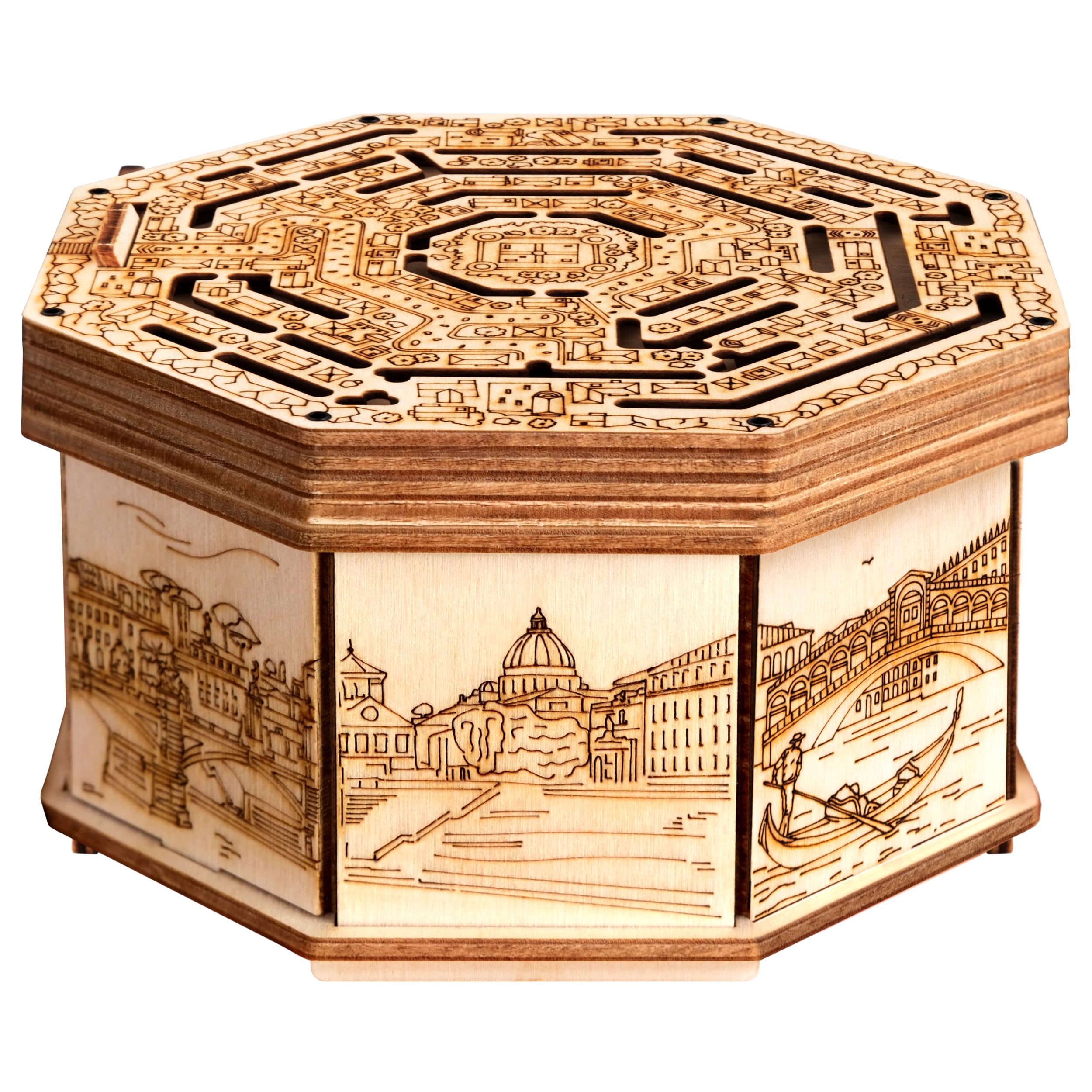 ESC WELT 3D Wooden Secret Maze Puzzle Box - Creative Gift Box for Teens & Adults - Brain Teaser & Logic Game - Perfect for Escape Rooms, Parties & Stress Relief