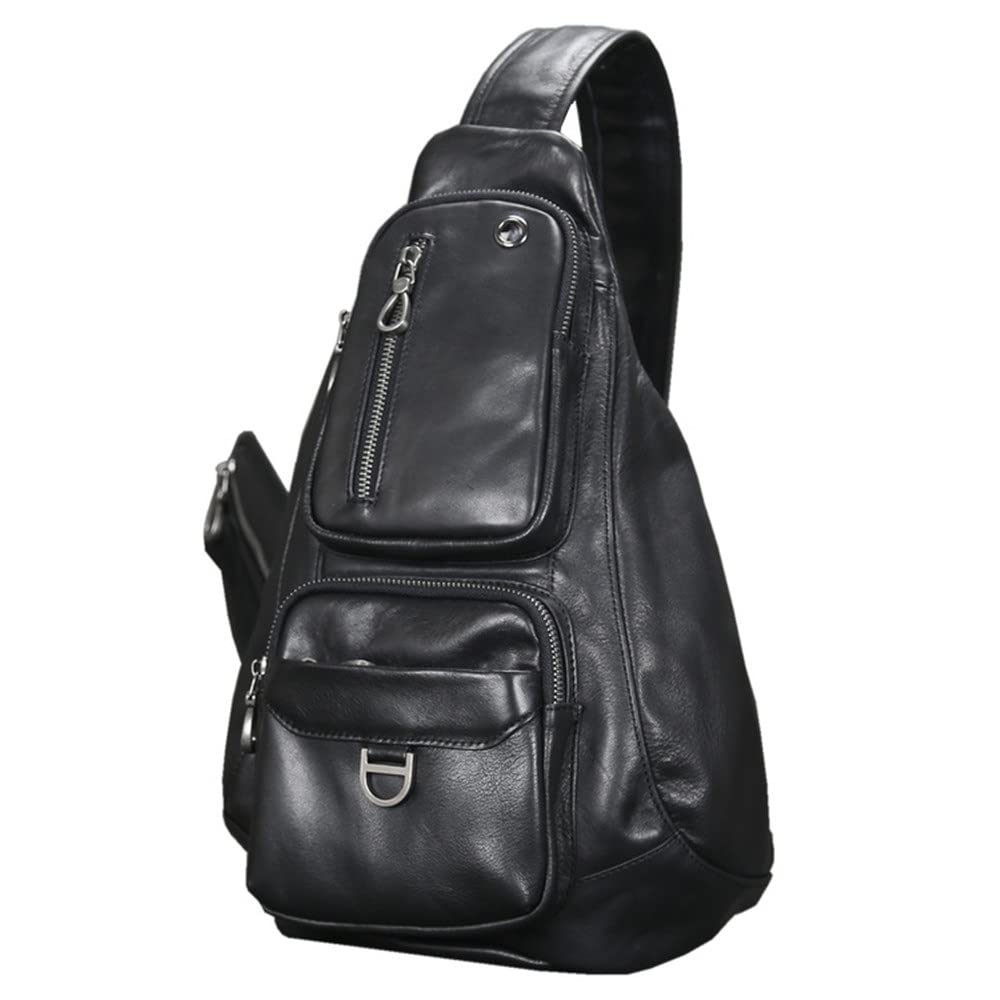 QZH Men's Chest Bag - Stylish Shoulder Messenger Bag for Men, Large Capacity Crossbody Backpack (15.4